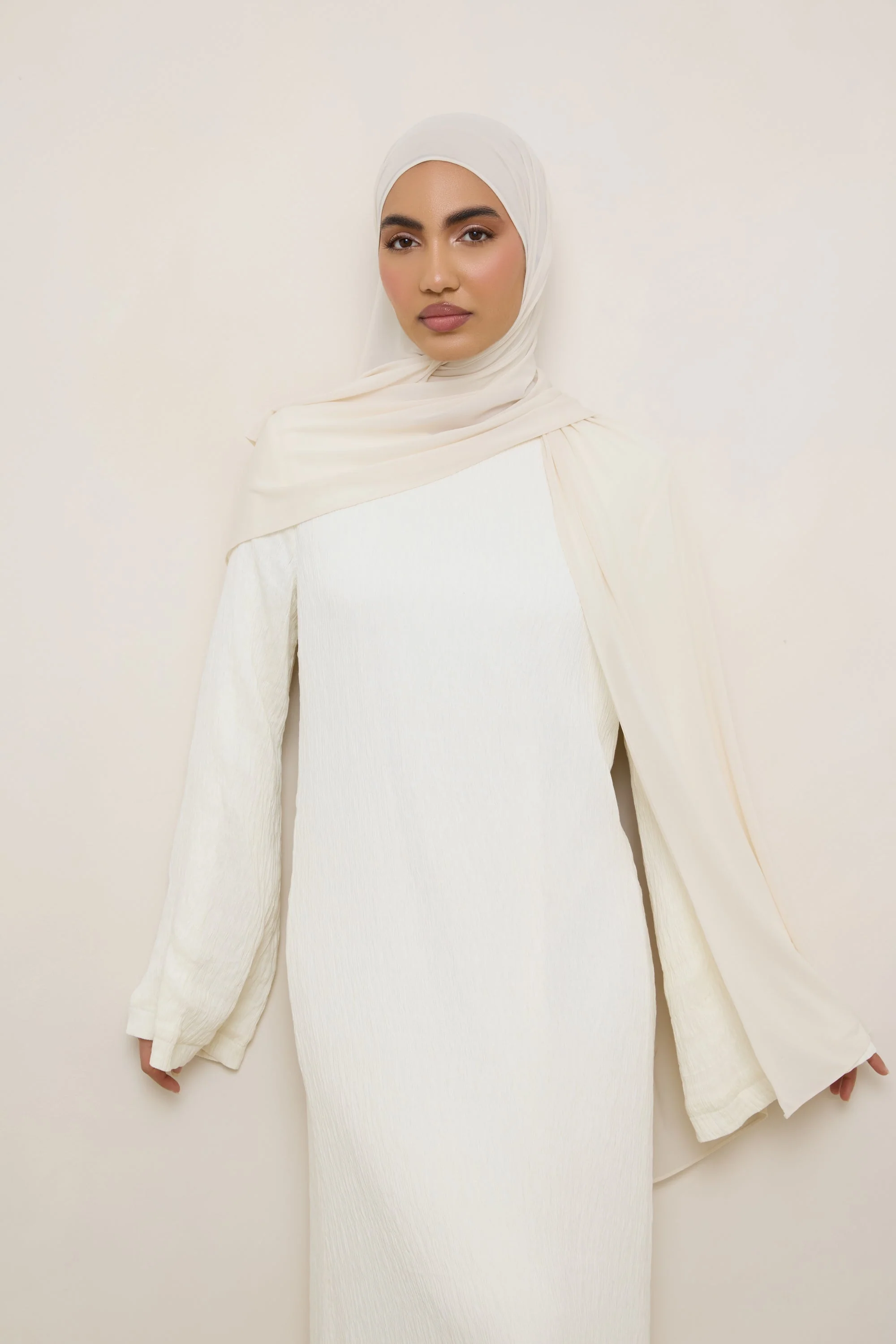 Chiffon Jersey Hijab - Vanilla - Image 3