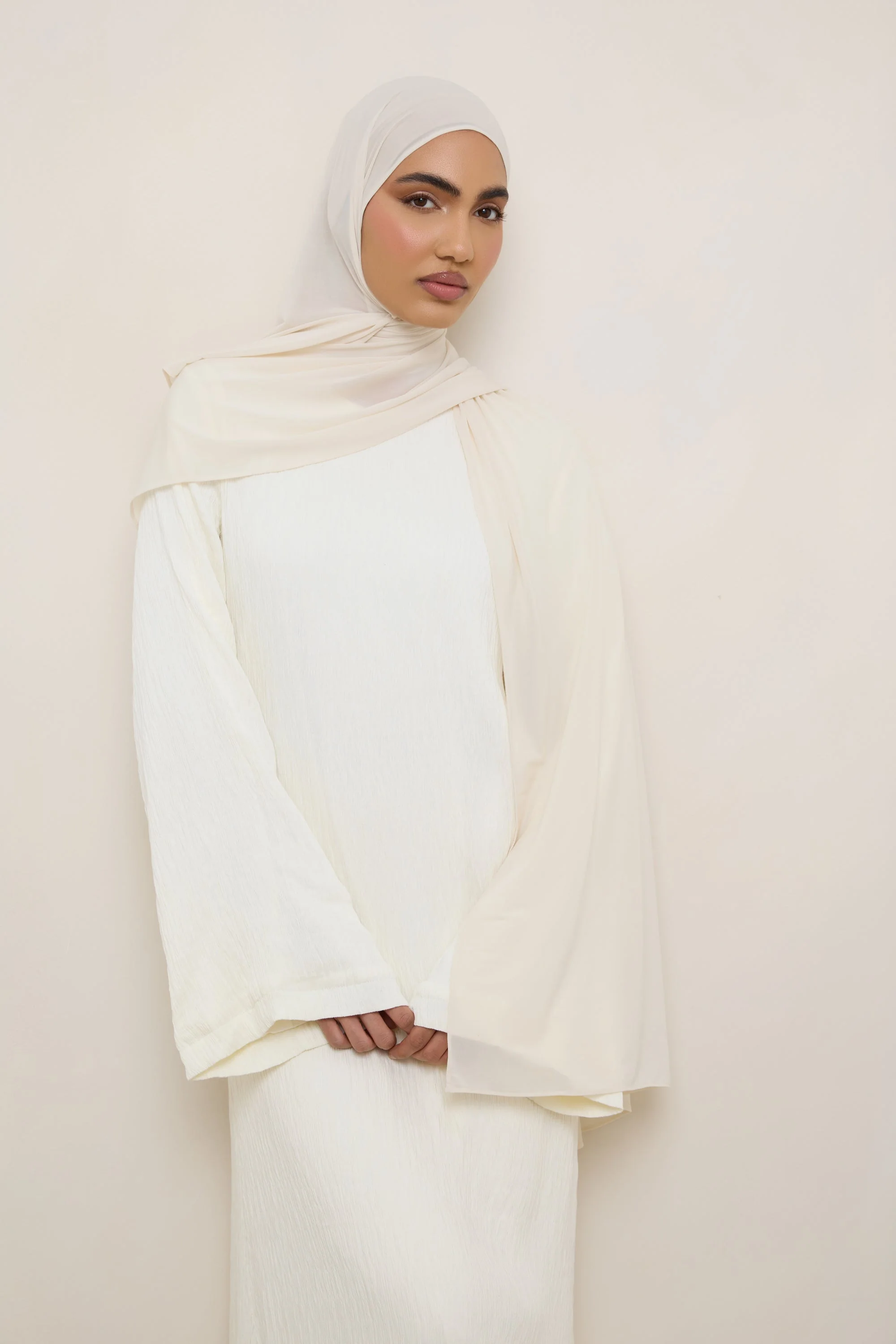Chiffon Jersey Hijab - Vanilla - Image 4