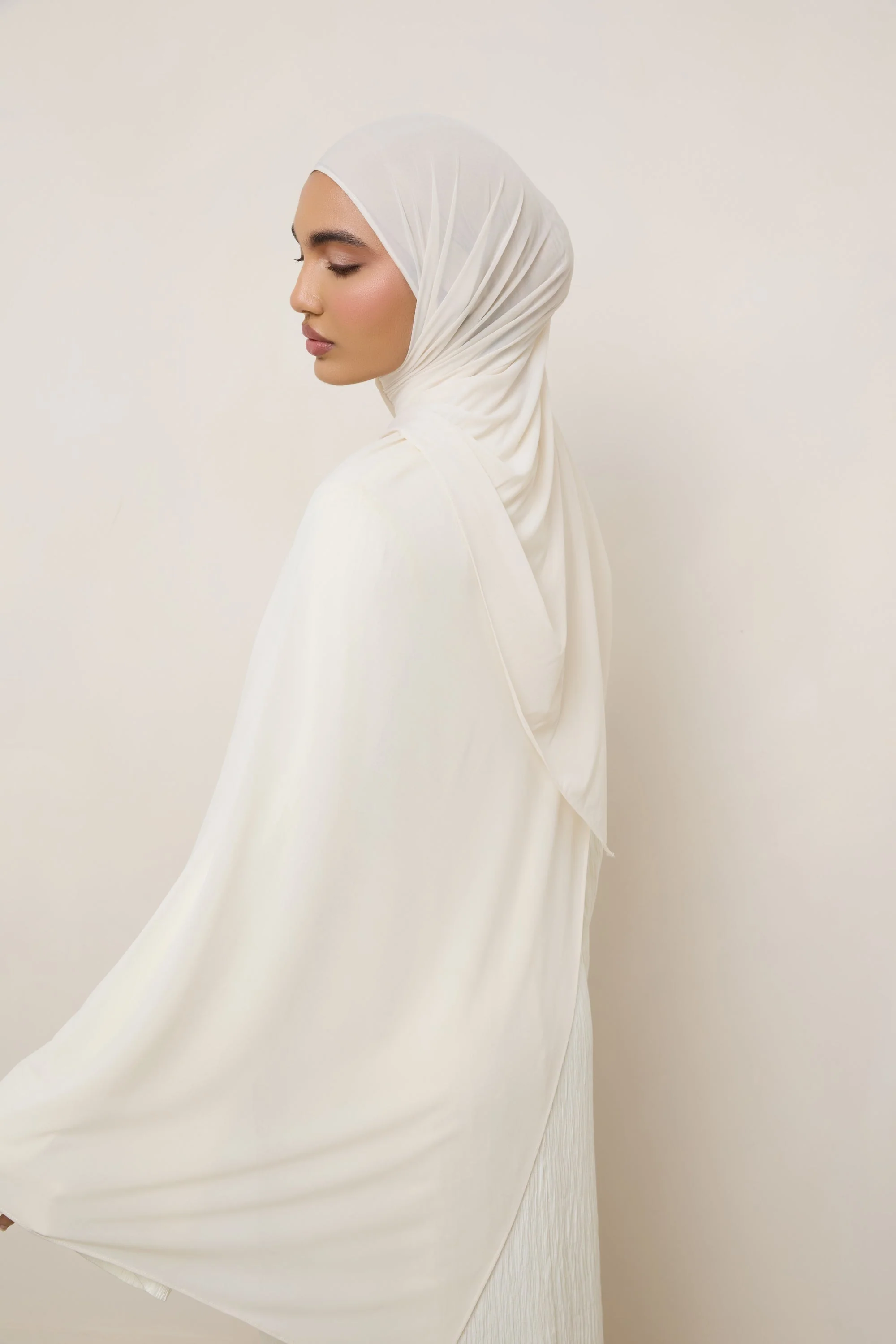 Chiffon Jersey Hijab - Vanilla - Image 5