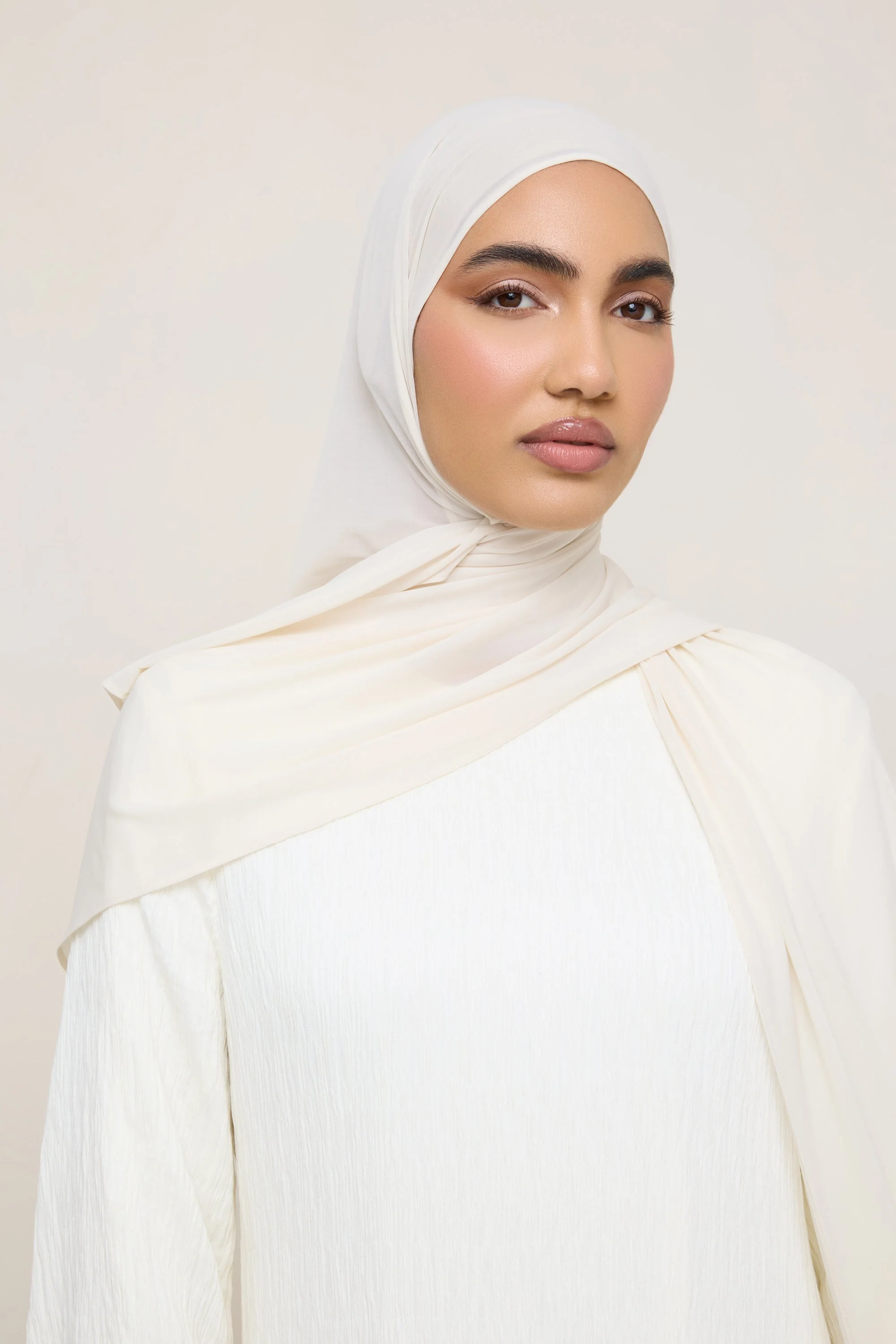 Chiffon Jersey Hijab - Vanilla - Image 6