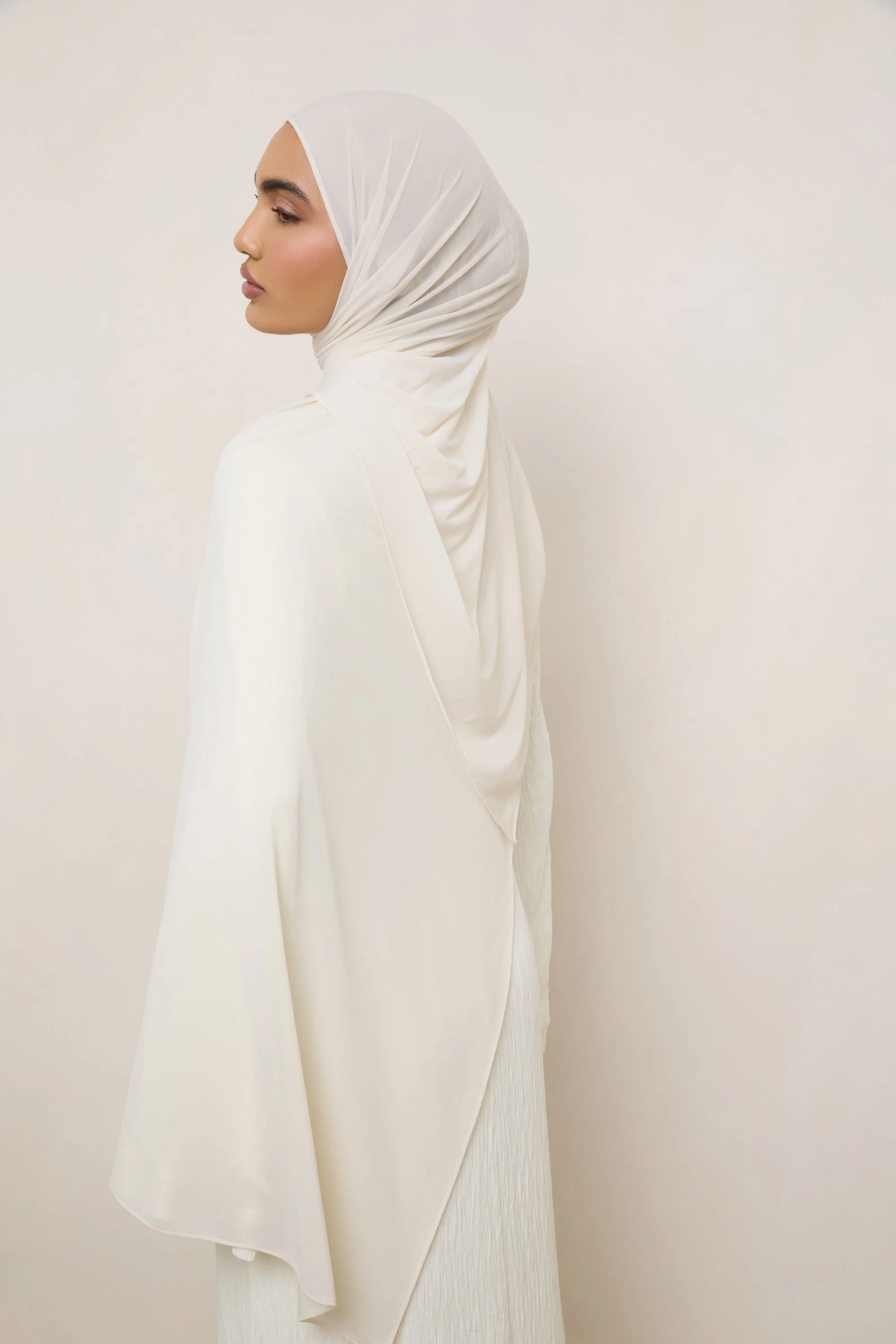 Chiffon Jersey Hijab - Vanilla - Image 7