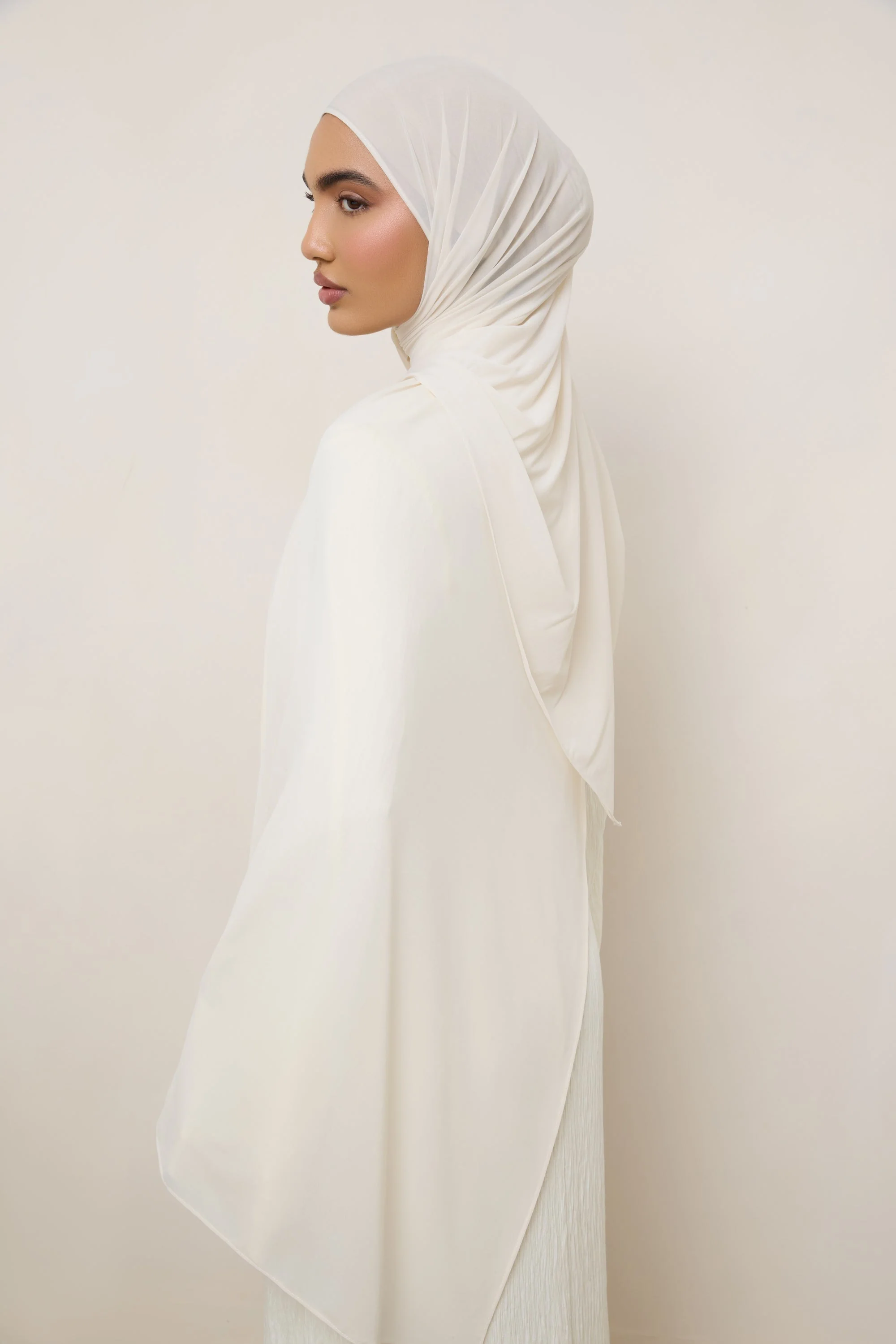 Chiffon Jersey Hijab - Vanilla - Image 8