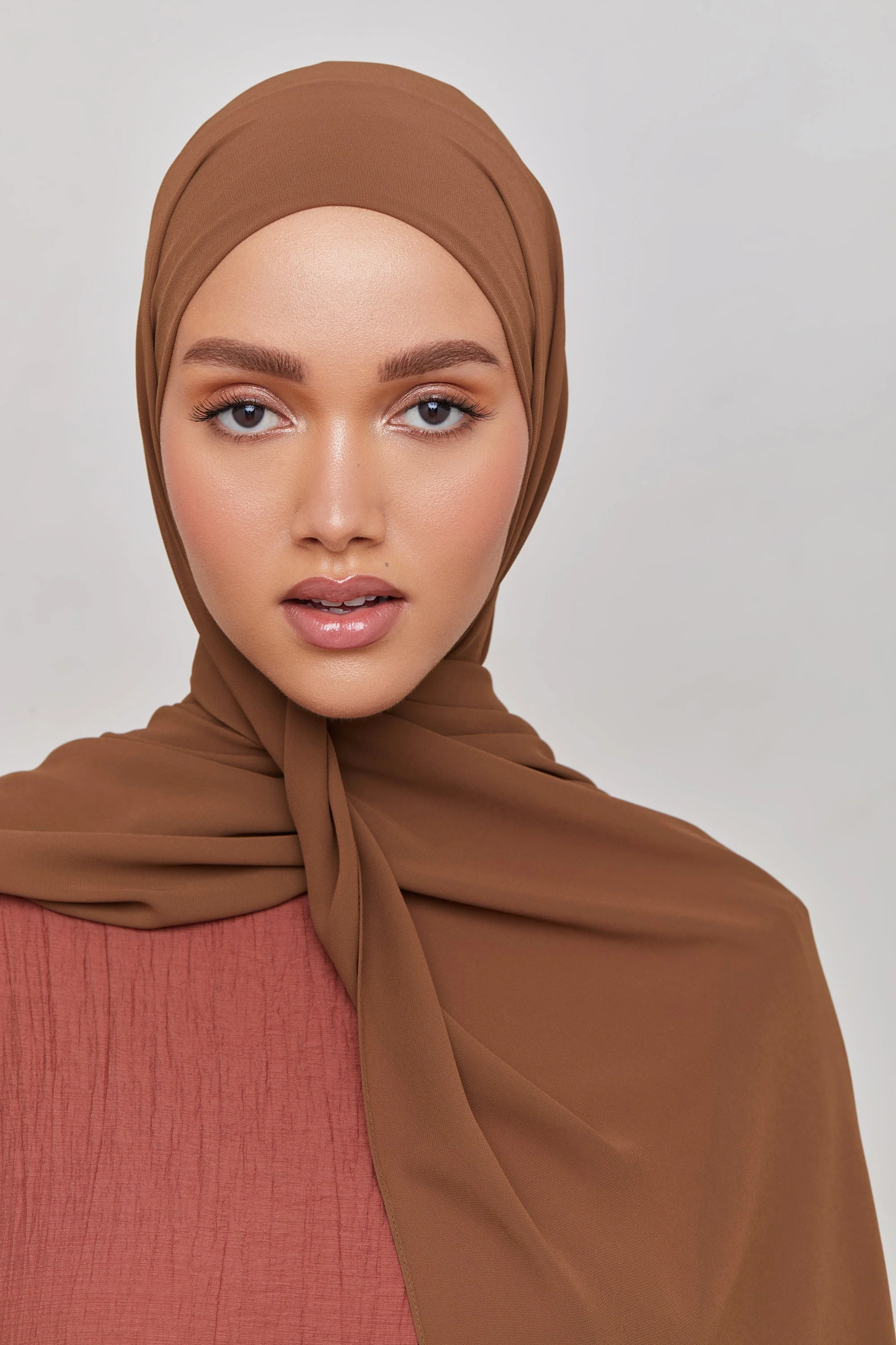 Chiffon LITE Hijab - Bison Brown - Image 3