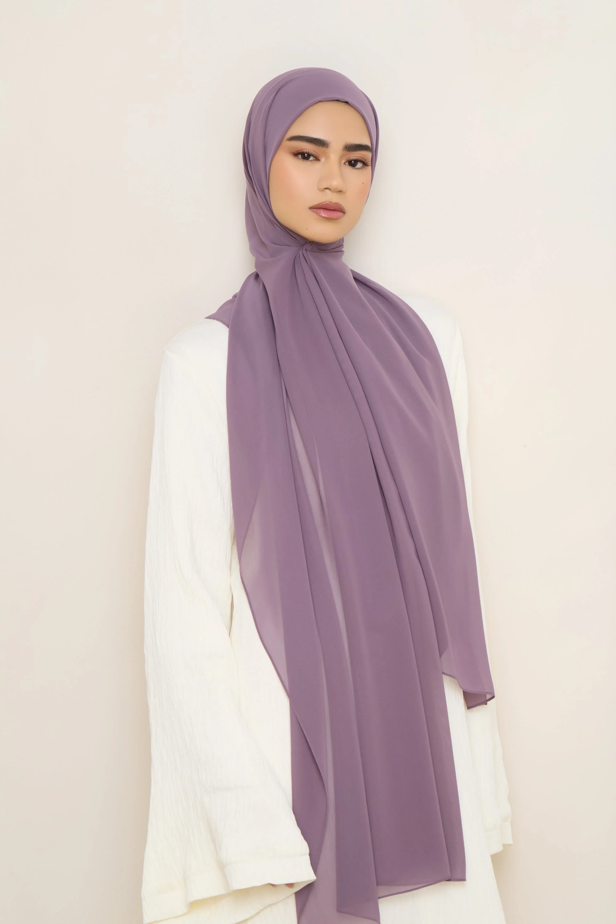 Chiffon LITE Hijab - Black Plum - Image 3