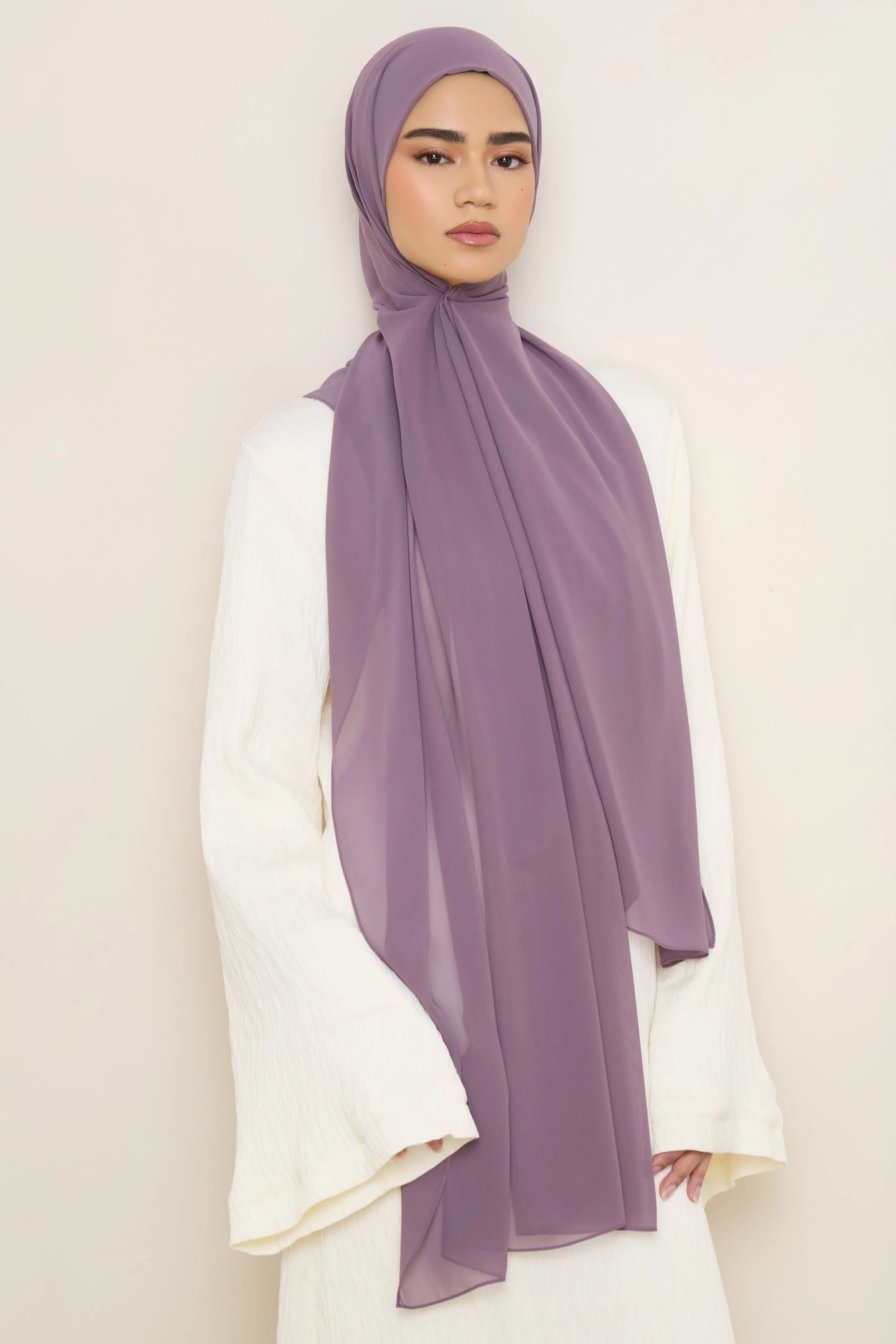Chiffon LITE Hijab - Black Plum - Image 4