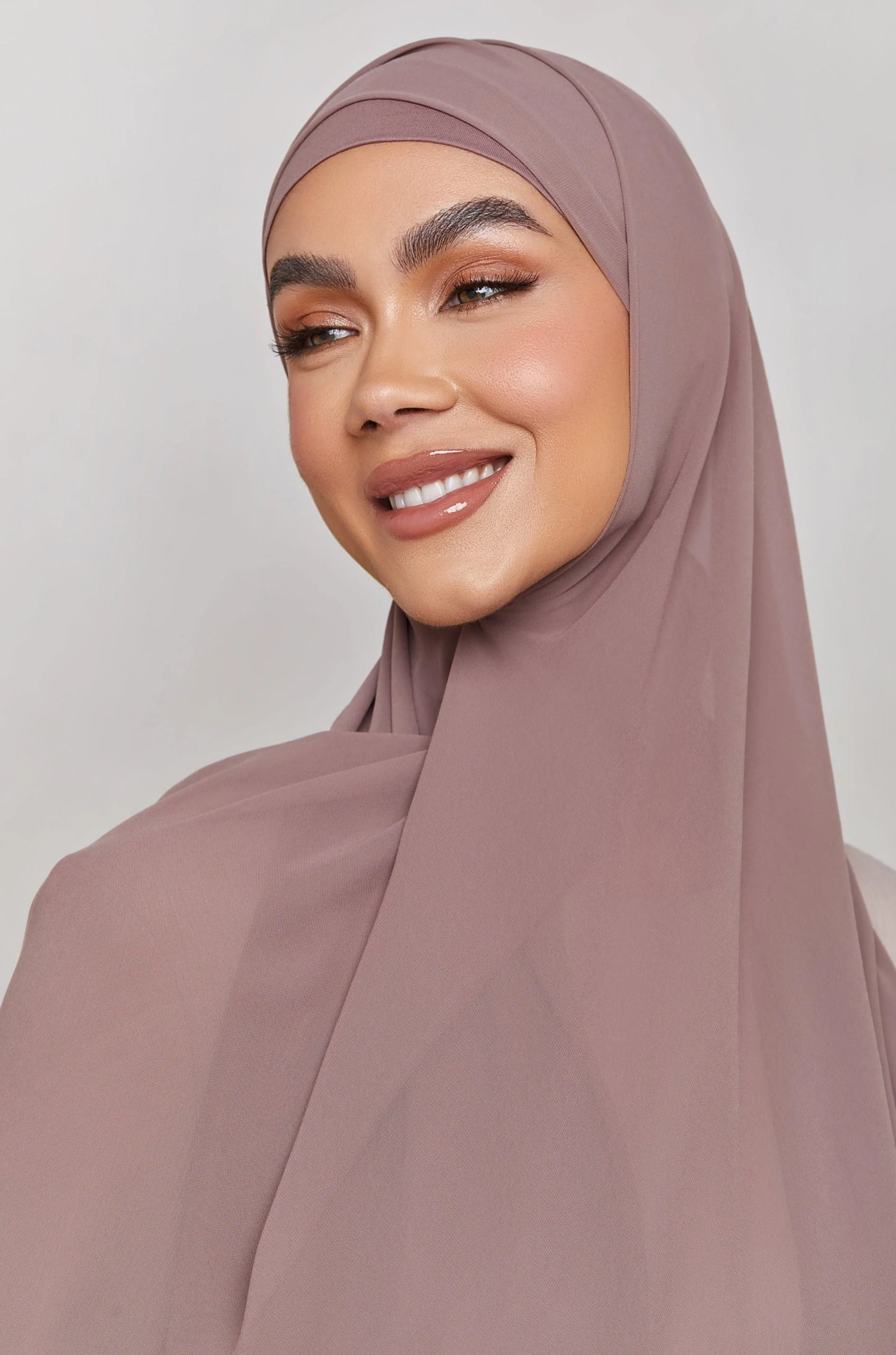 Chiffon LITE Hijab - Deep Taupe - Image 3