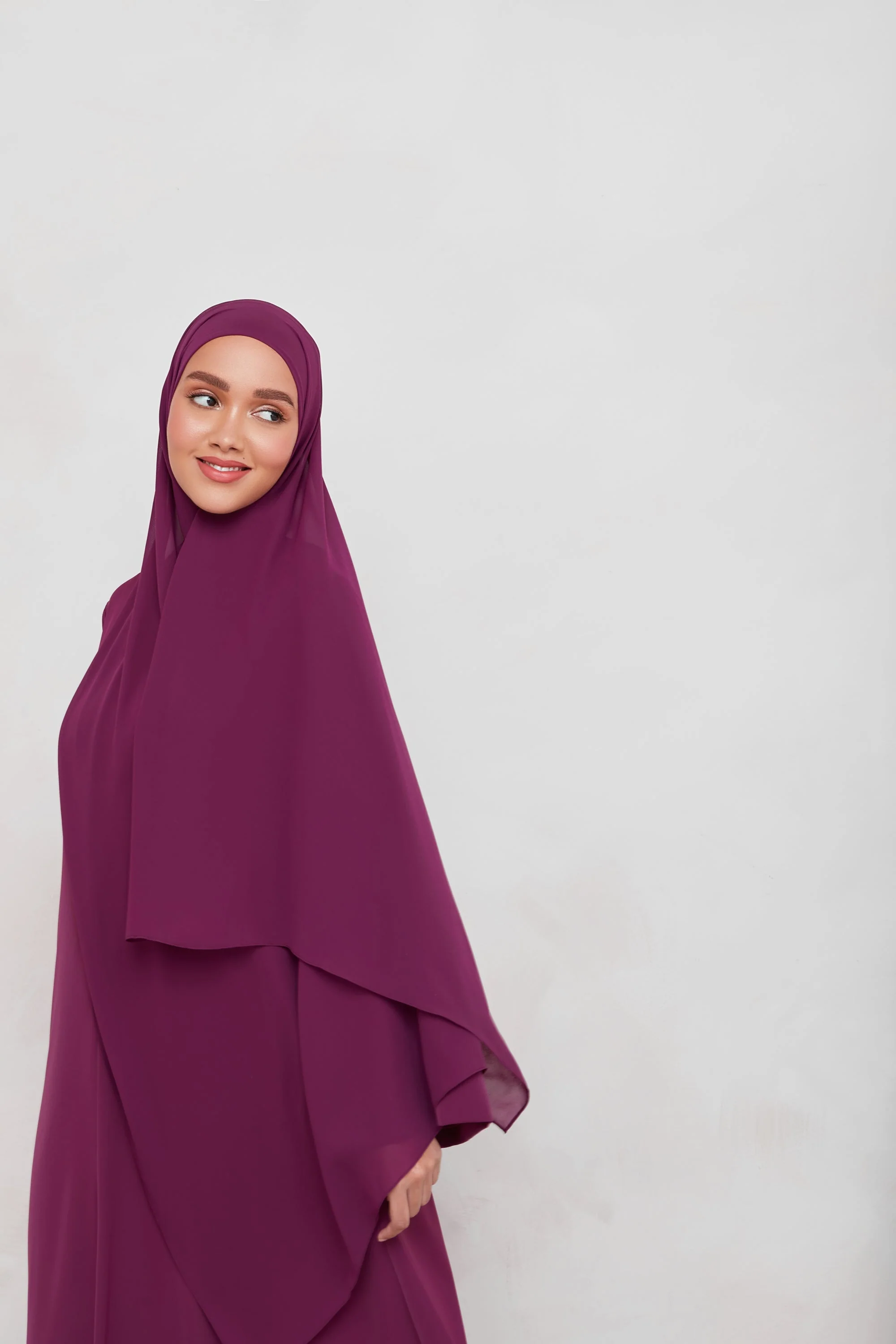 Chiffon LITE Hijab - Magenta Purple - Image 3