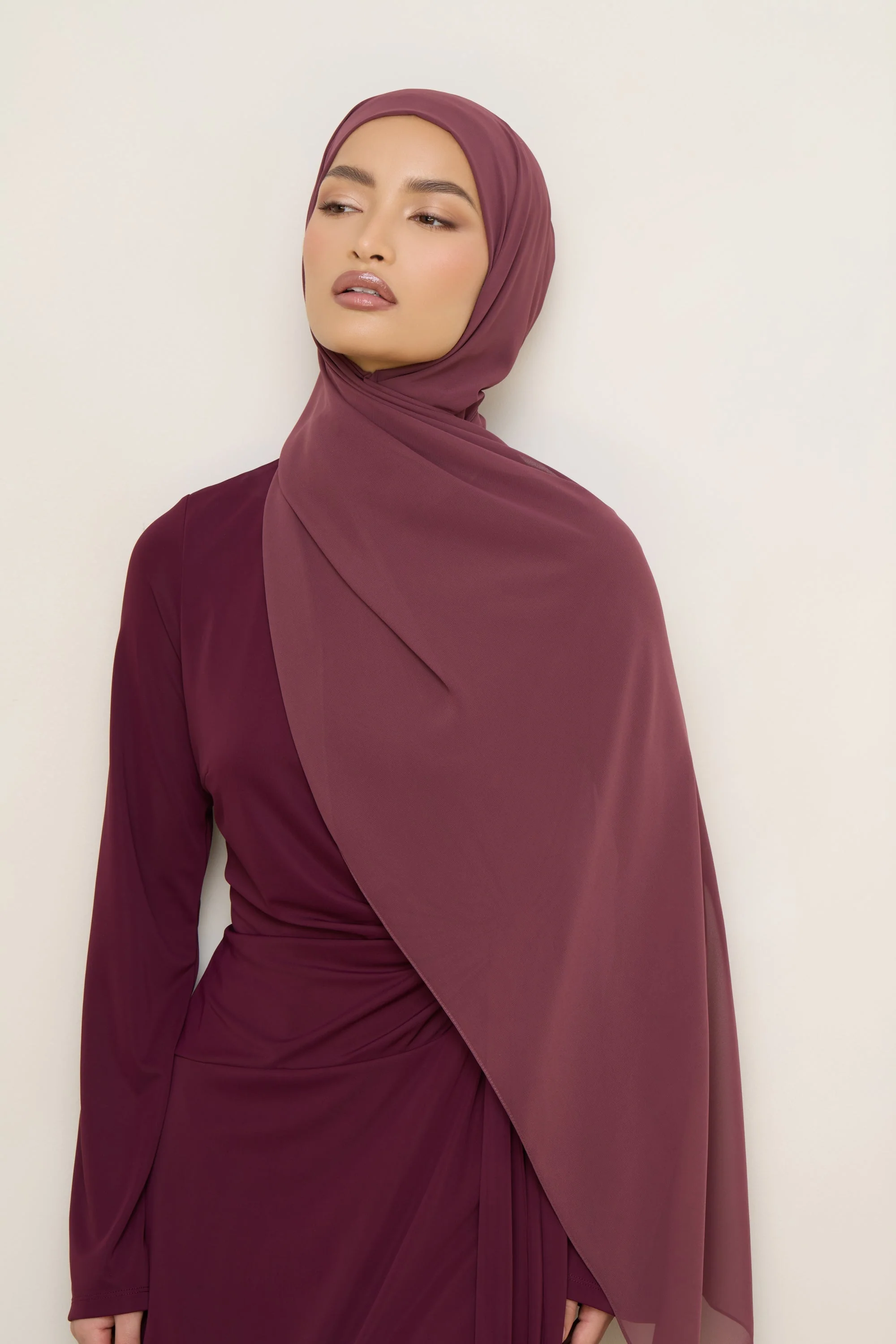 Chiffon LITE Hijab - Plum - Image 4
