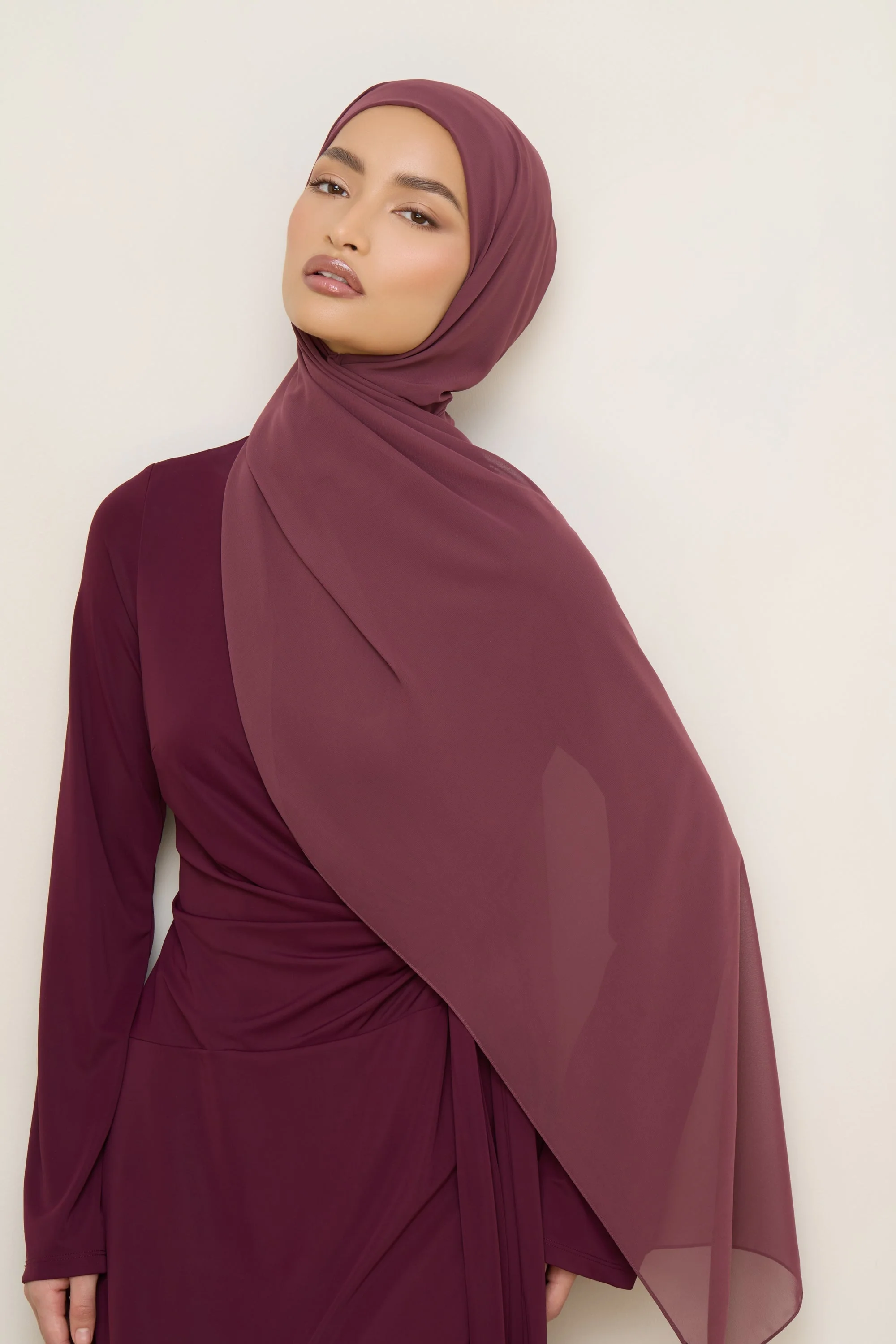 Chiffon LITE Hijab - Plum - Image 5