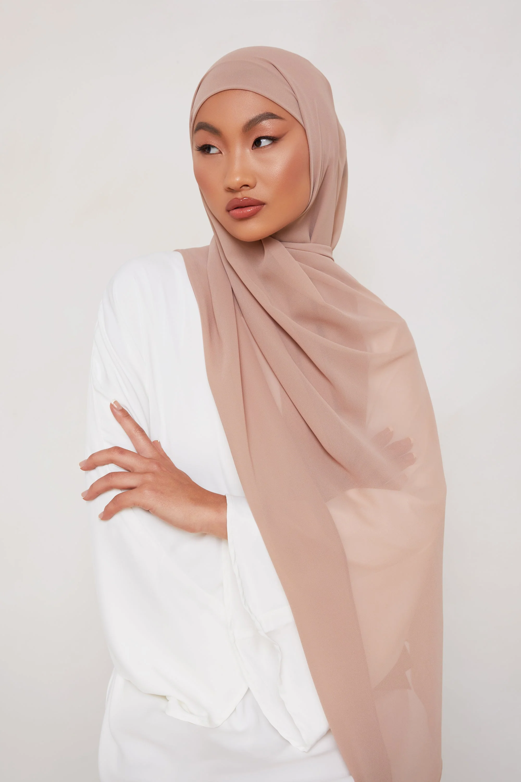 Chiffon LITE Hijab - Sand Flower - Image 3