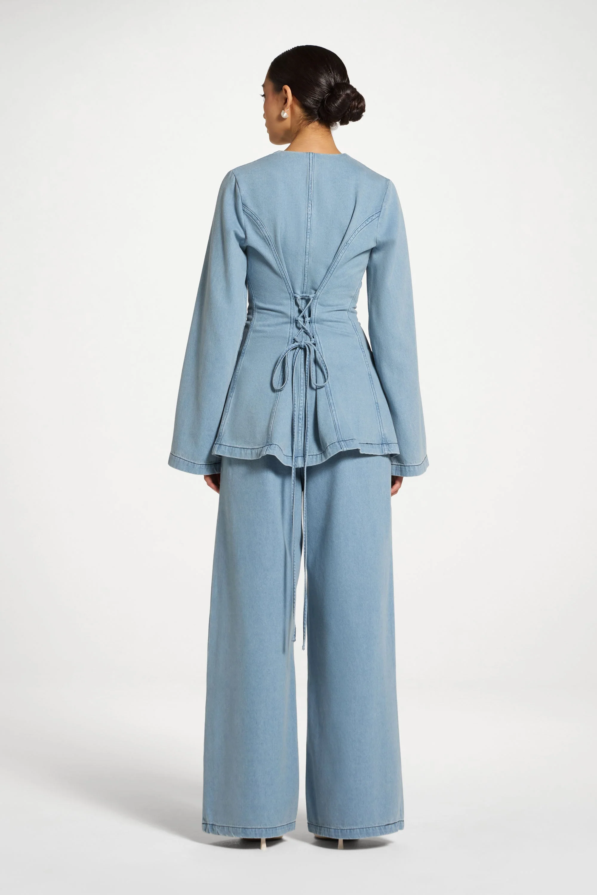Cinch Denim Jacket Top - Light Wash - Image 3