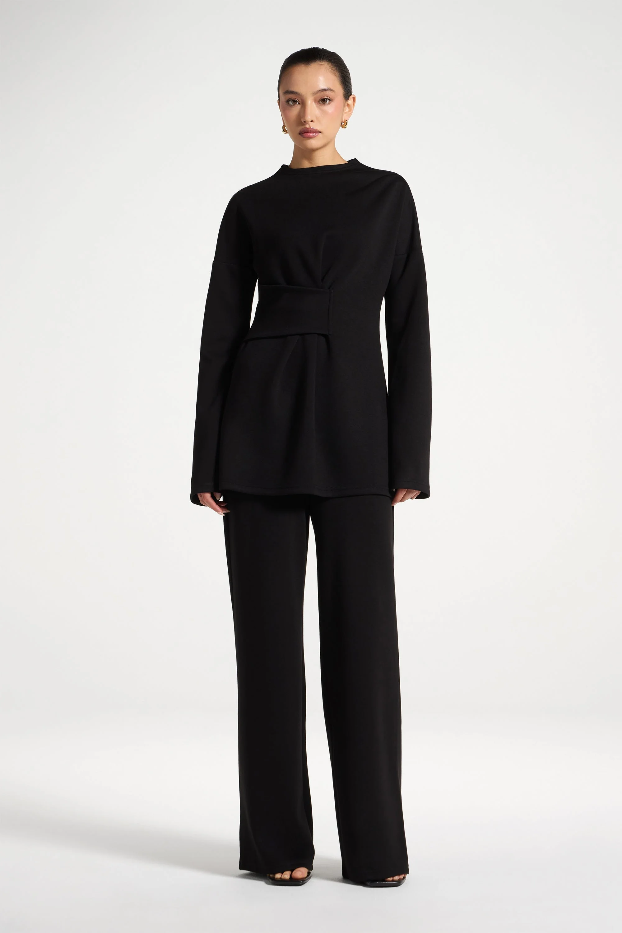 Cinch Top & Pants Set - Black