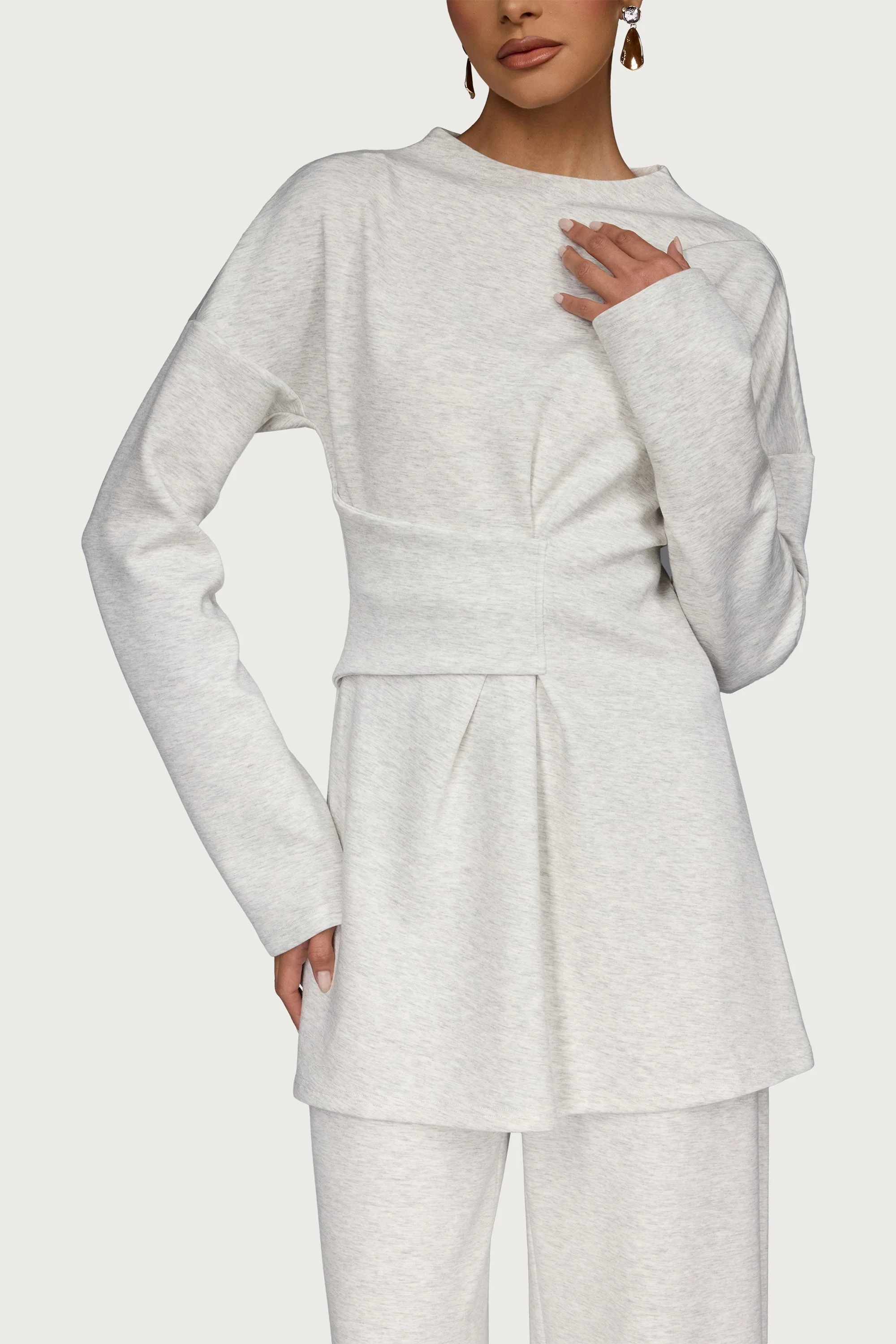 Cinch Top & Pants Set - Heather Grey - Image 3