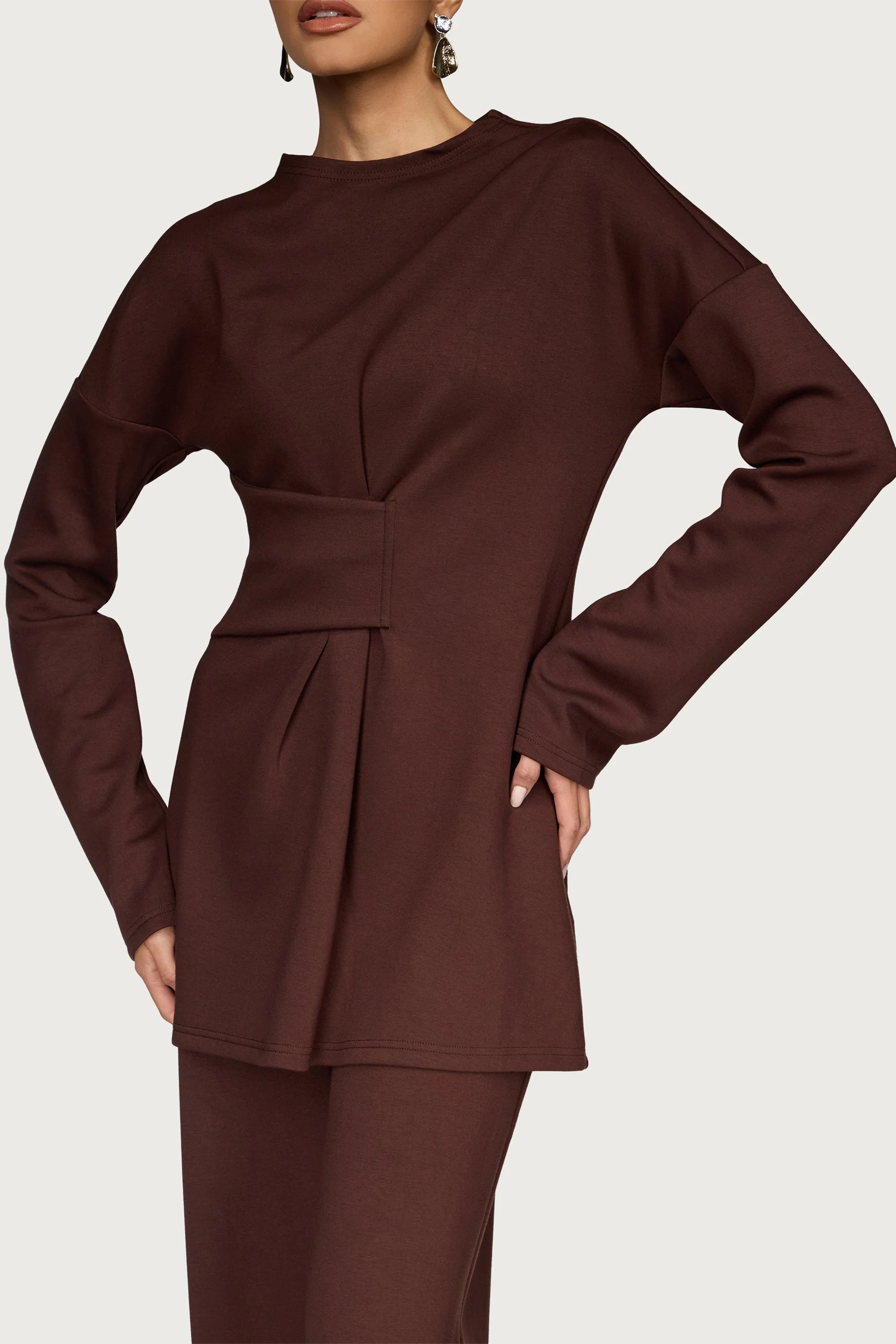 Cinch Top & Pants Set - Warm Brown - Image 6
