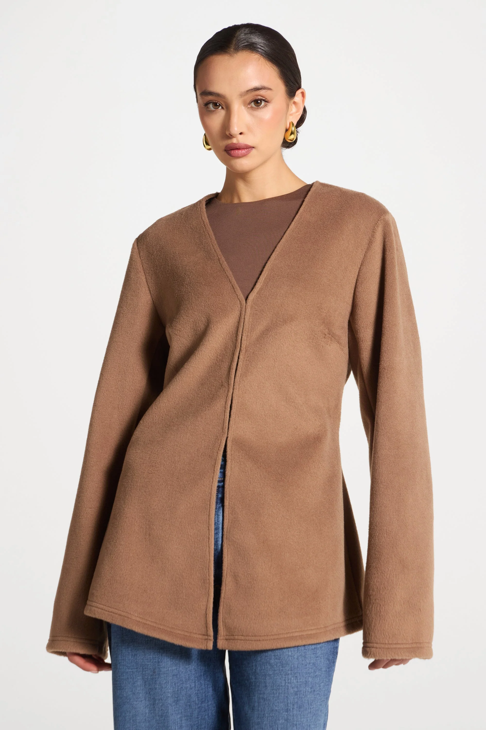 Cinch Waist Cardigan - Caramel - Image 2