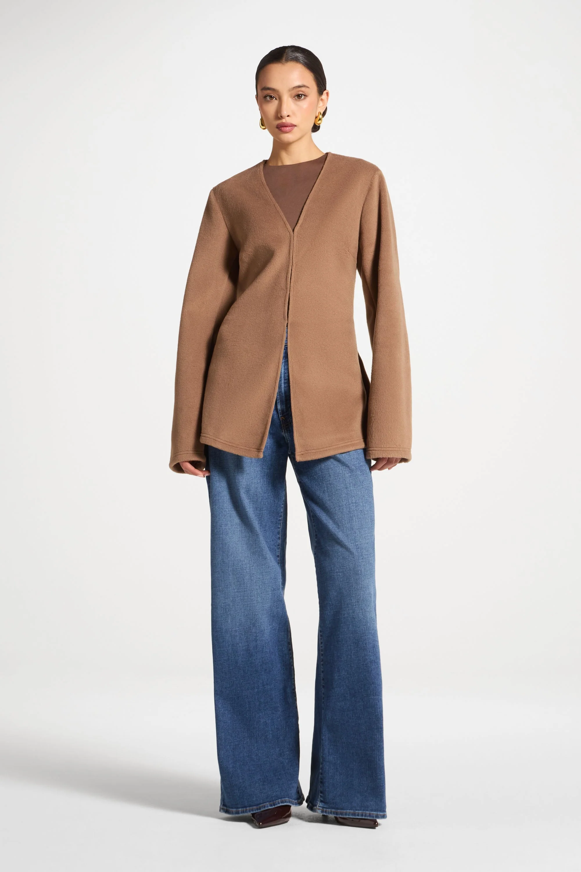Cinch Waist Cardigan - Caramel - Image 3