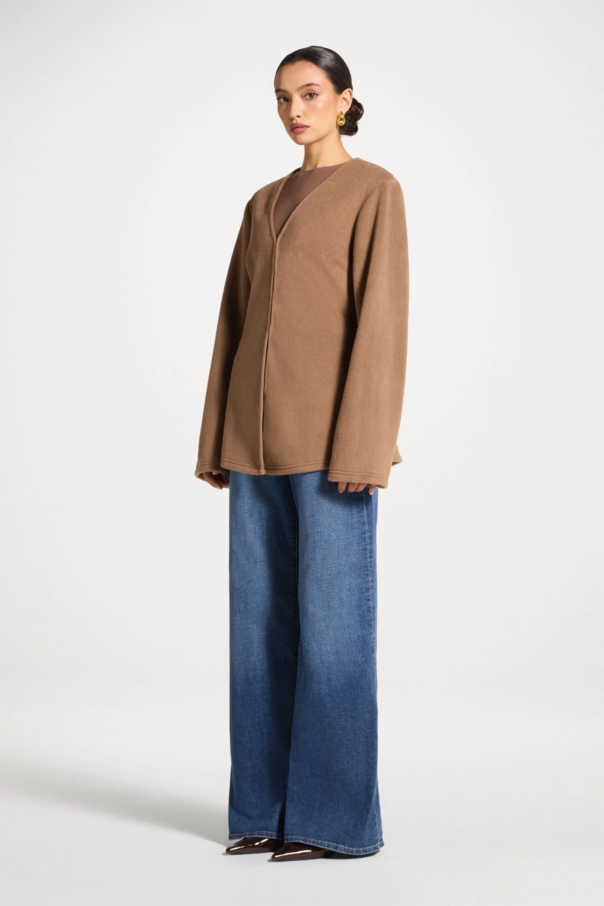 Cinch Waist Cardigan - Caramel - Image 4