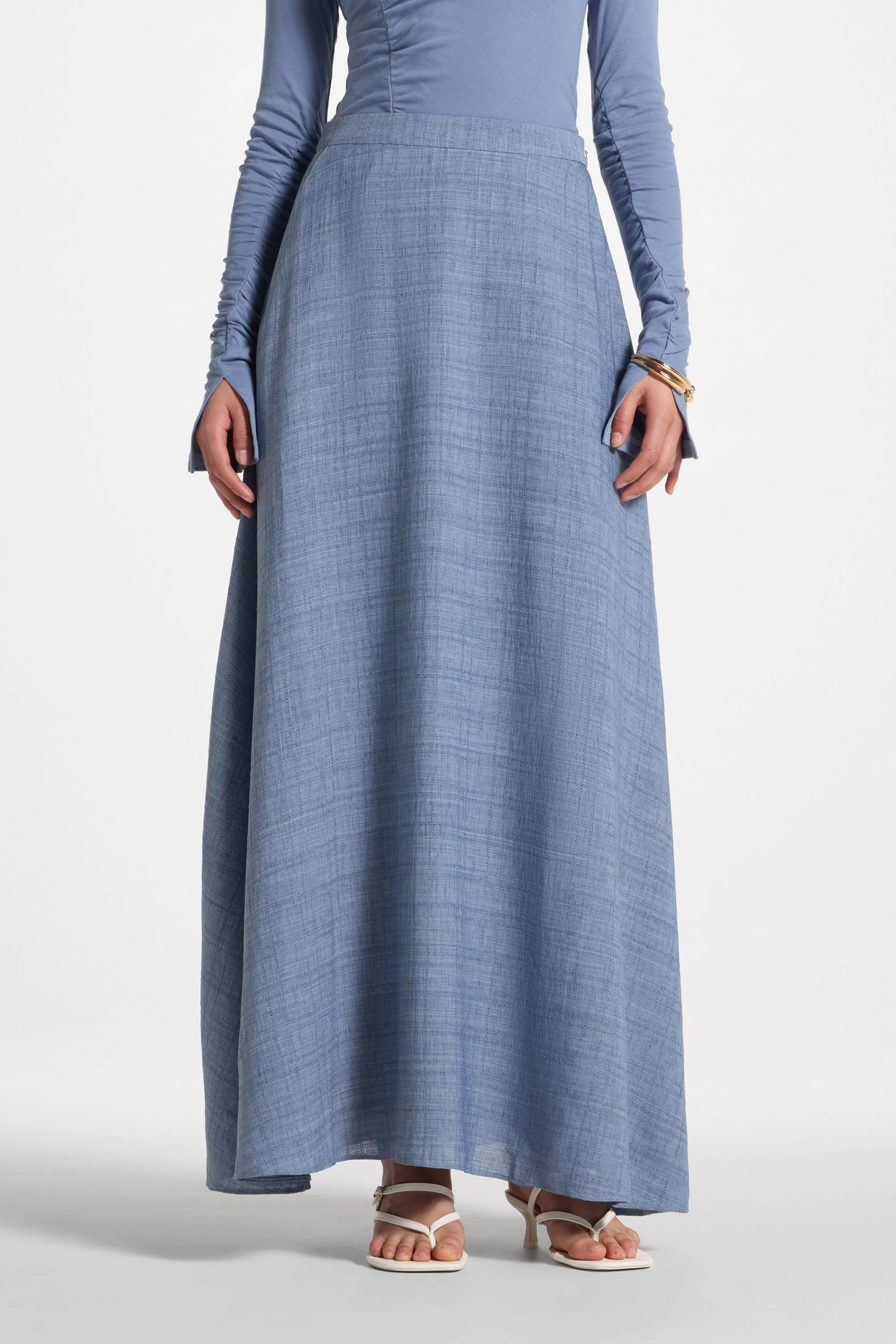Circle Maxi Skirt - Denim