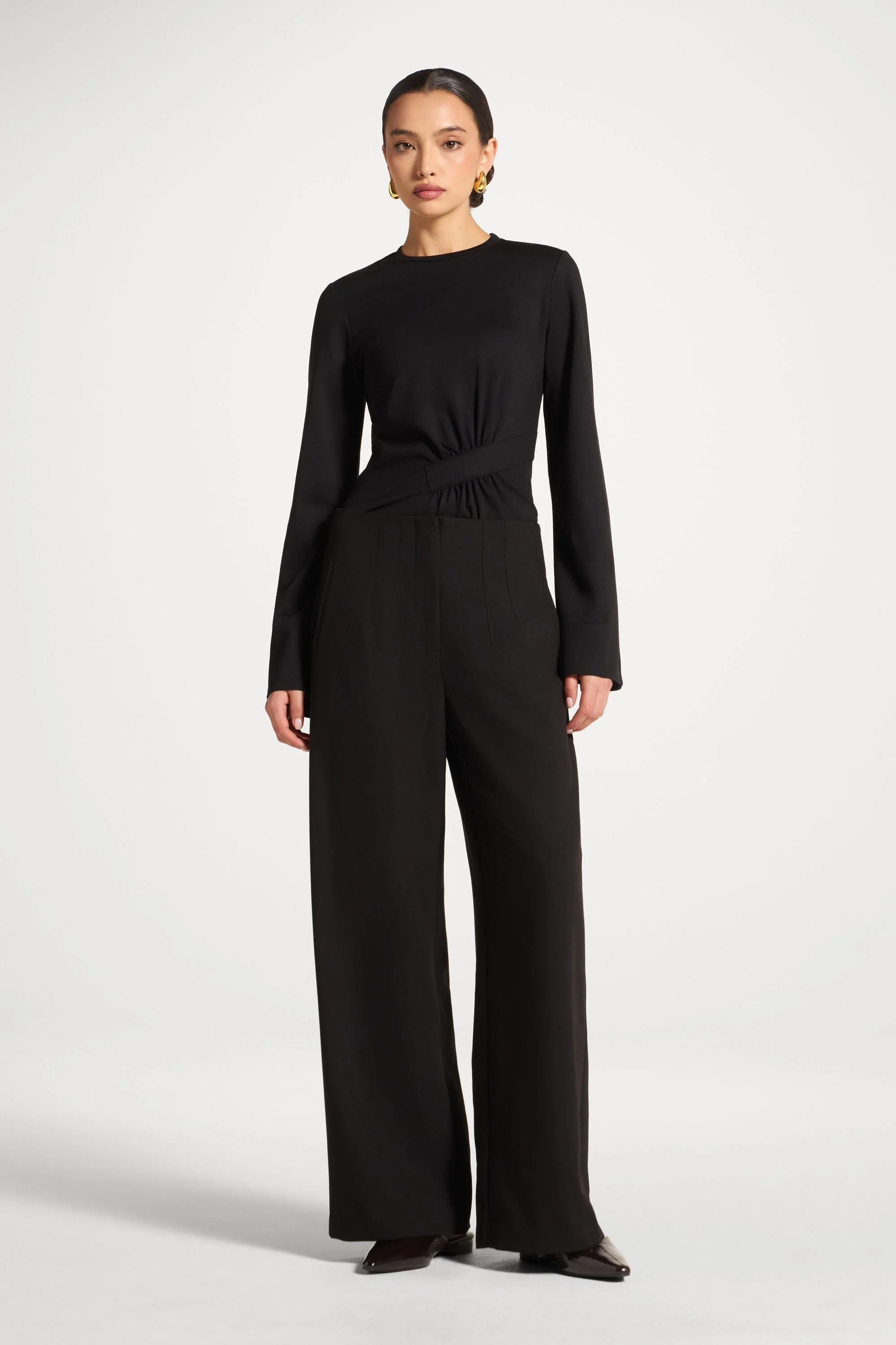 Classic Wide Leg Pants - Black