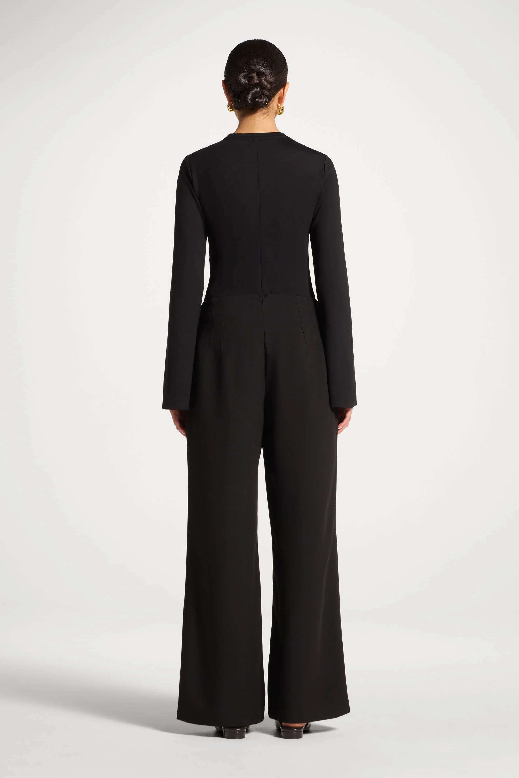 Classic Wide Leg Pants - Black - Image 6