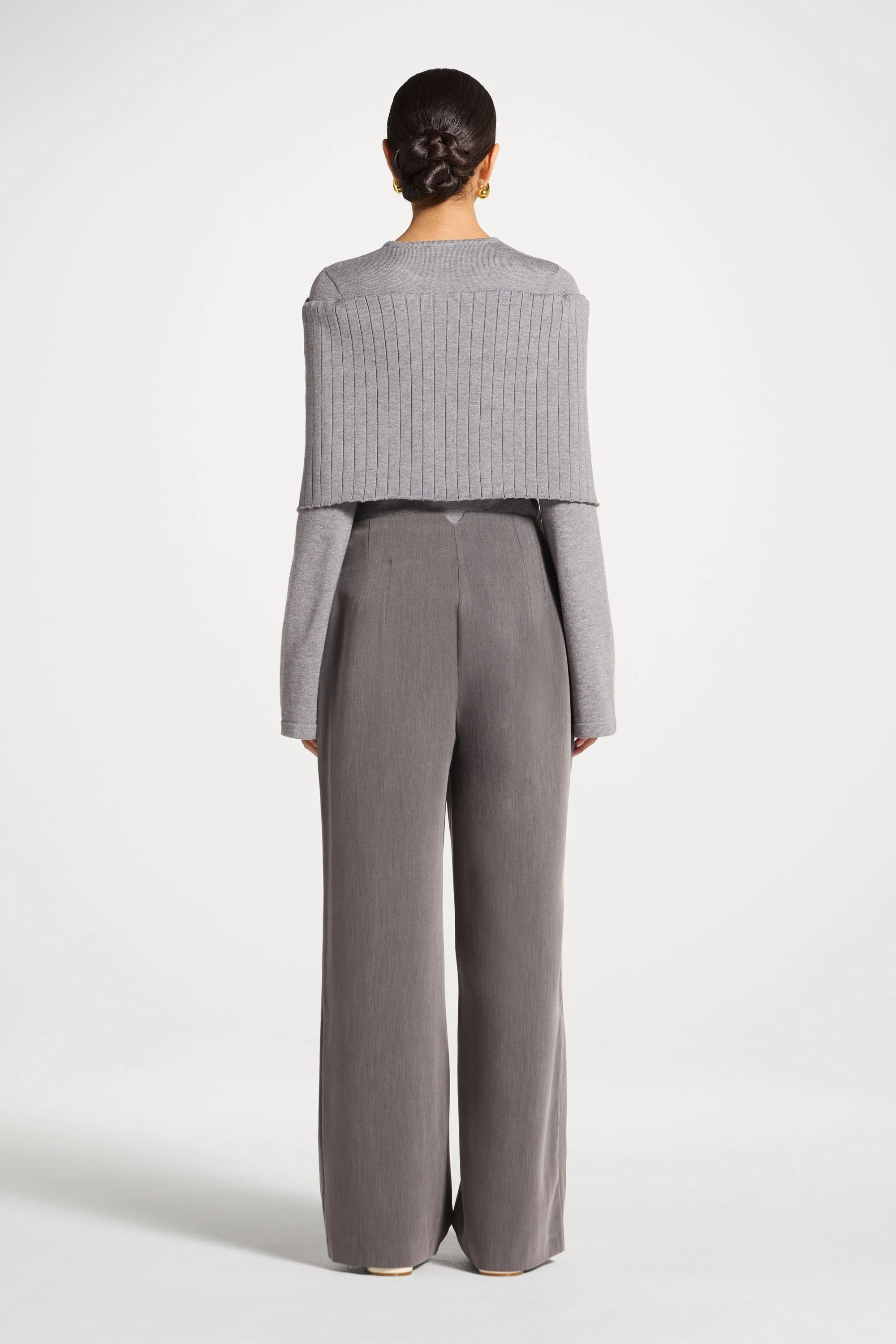 Classic Wide Leg Pants - Charcoal - Image 7