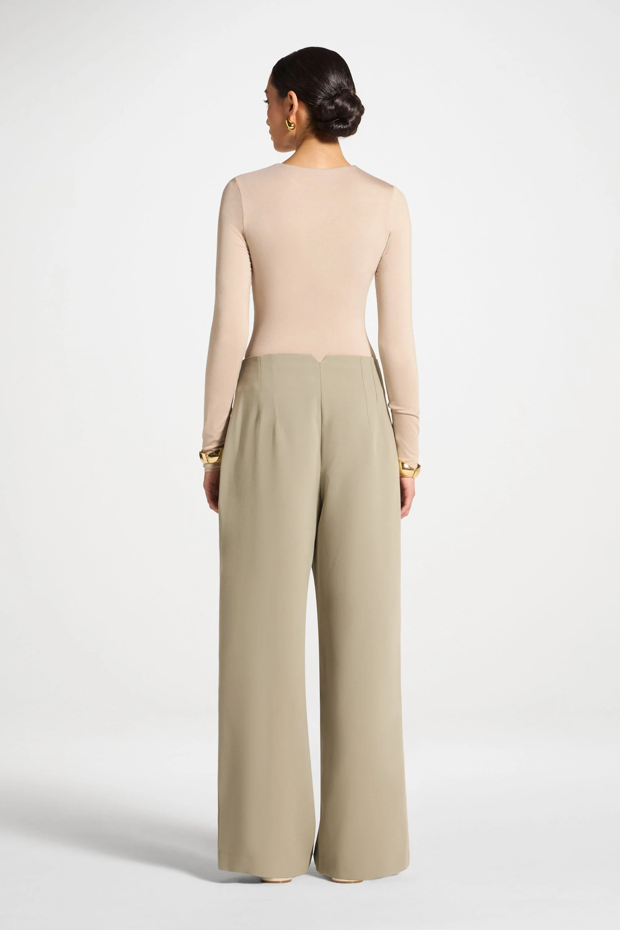 Classic Wide Leg Pants - Sage - Image 7