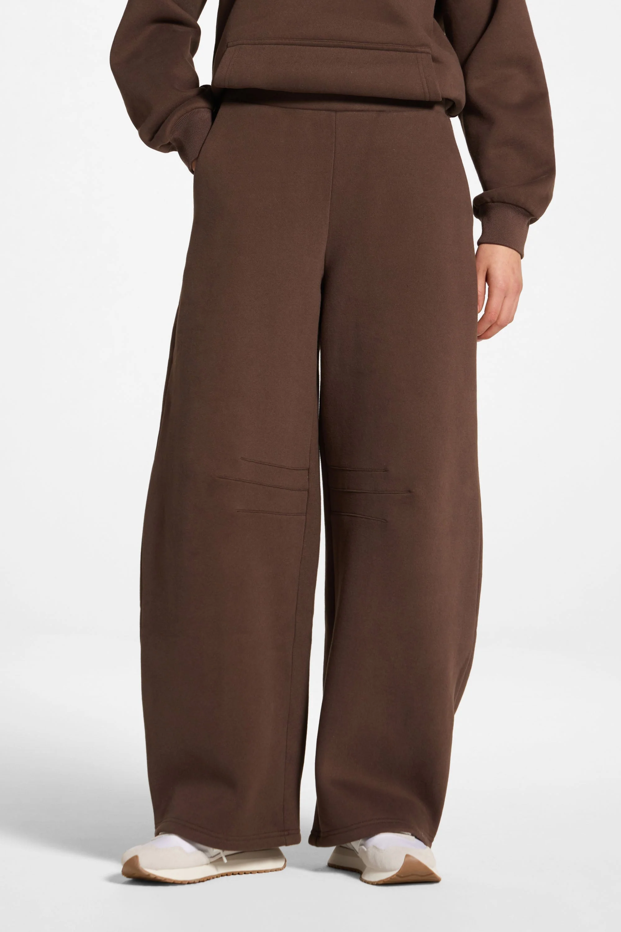 Cotton Barrel Leg Pants - Chocolate - Image 5