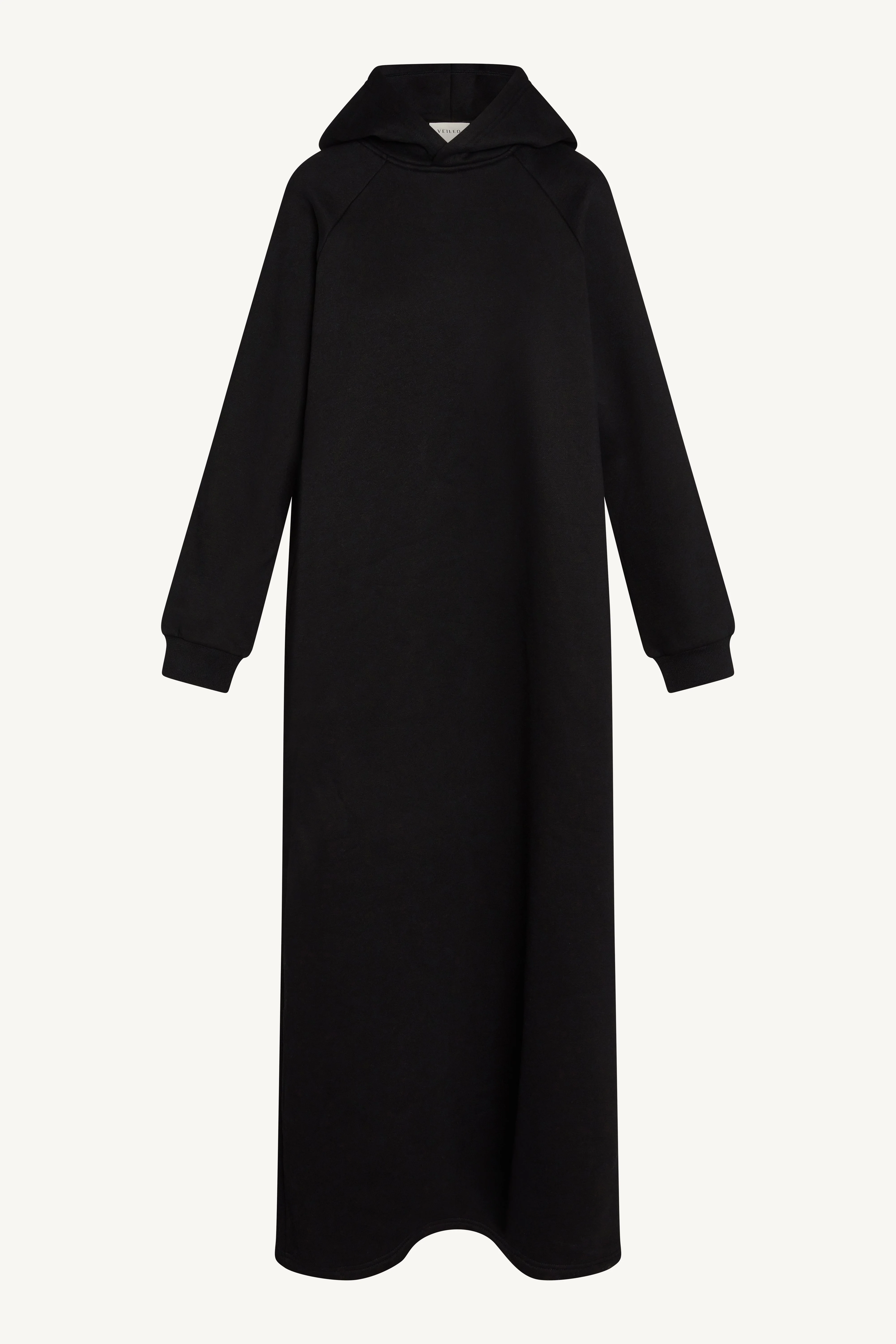 Cotton Hoodie Maxi Dress - Black - Image 6