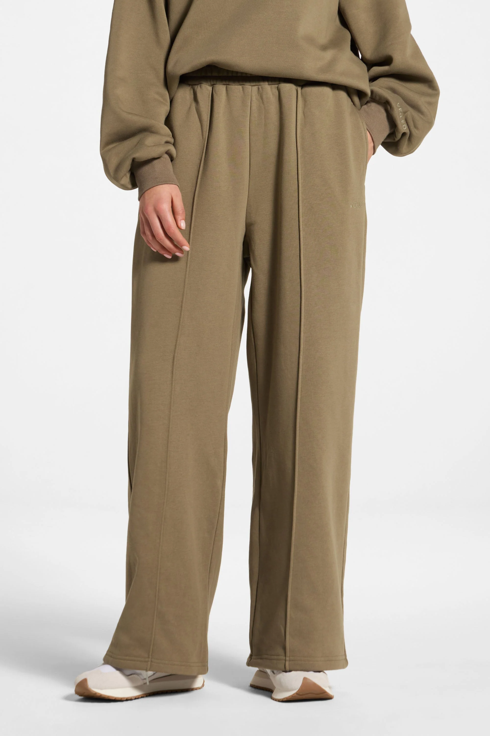 Cotton Pintuck Wide Leg Sweatpants - Midnight Moss - Image 2