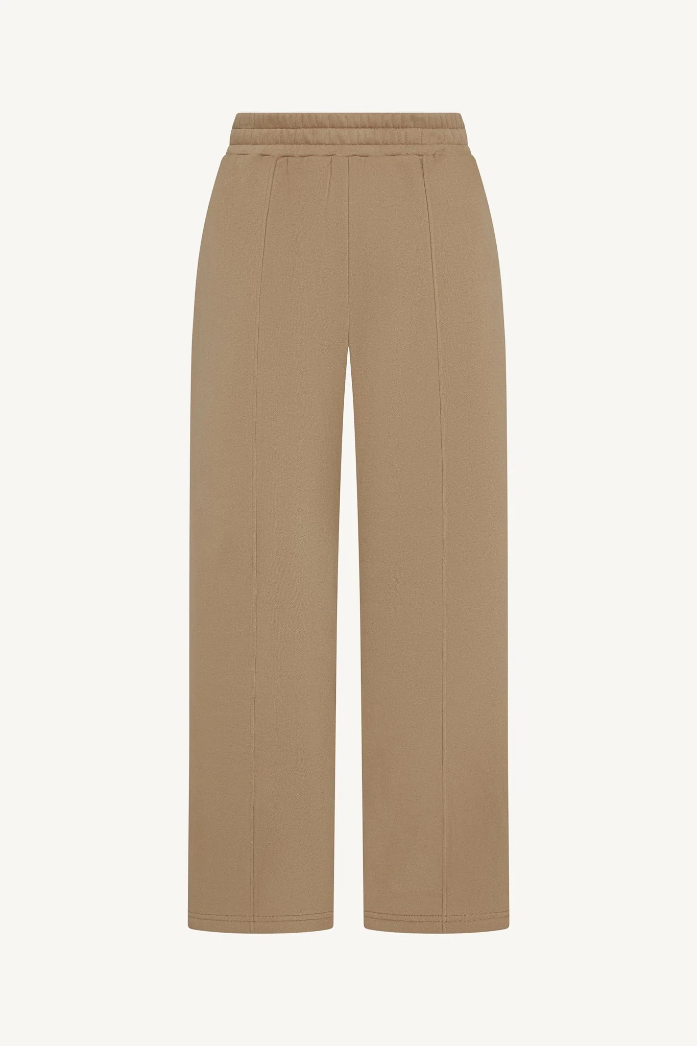 Cotton Pintuck Wide Leg Sweatpants - Mocha - Image 8