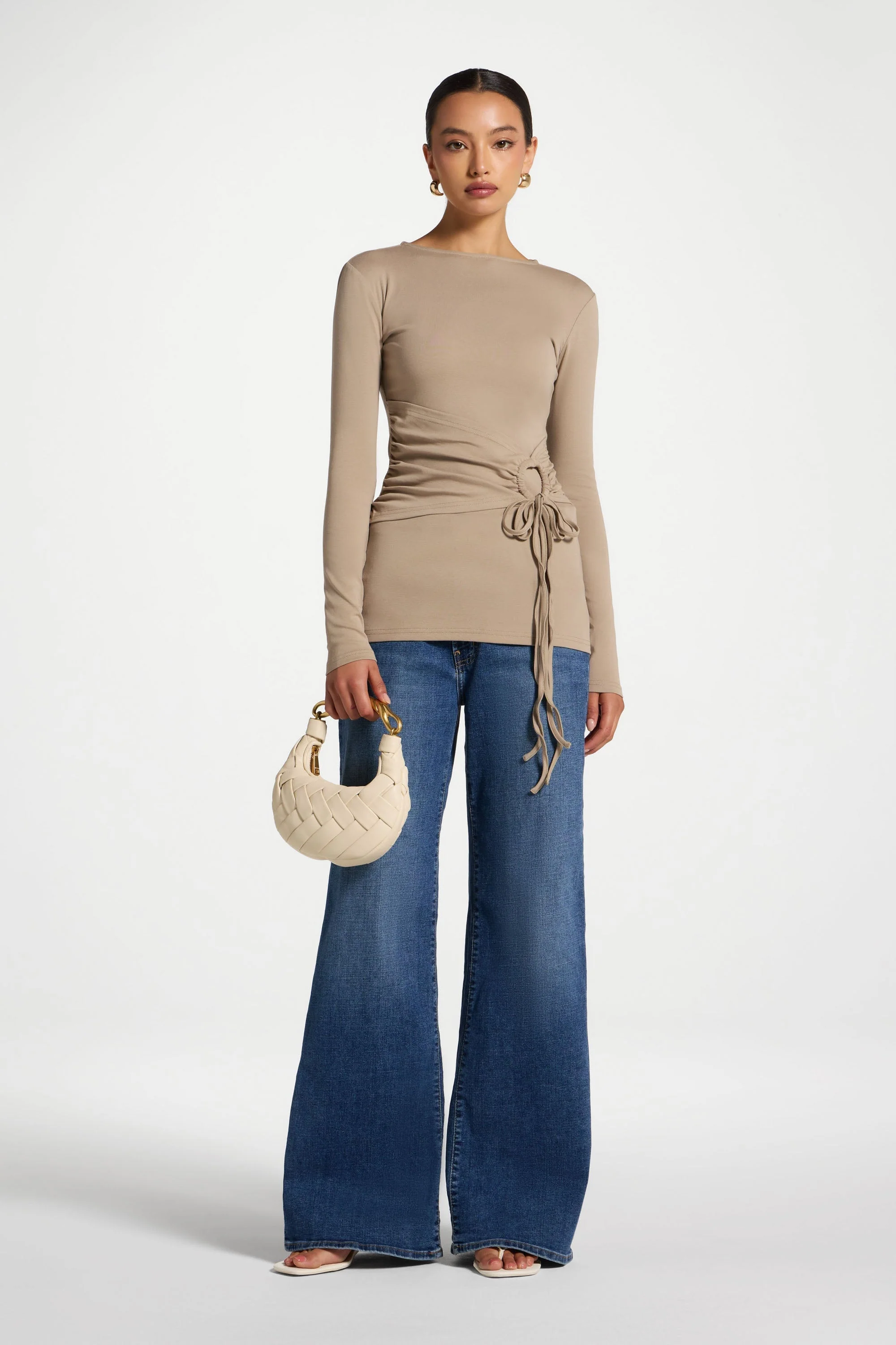 Cotton Side Tie Top - Driftwood - Image 3