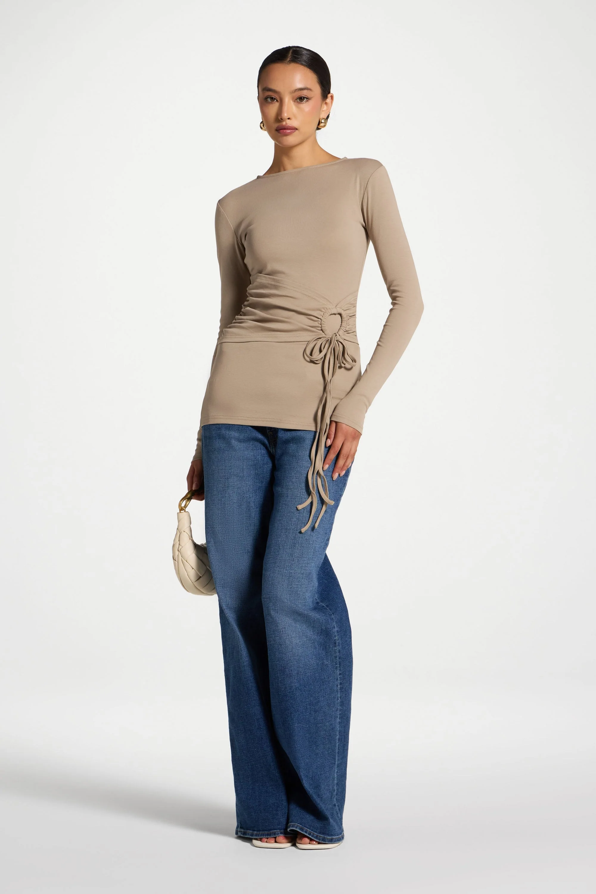 Cotton Side Tie Top - Driftwood - Image 4