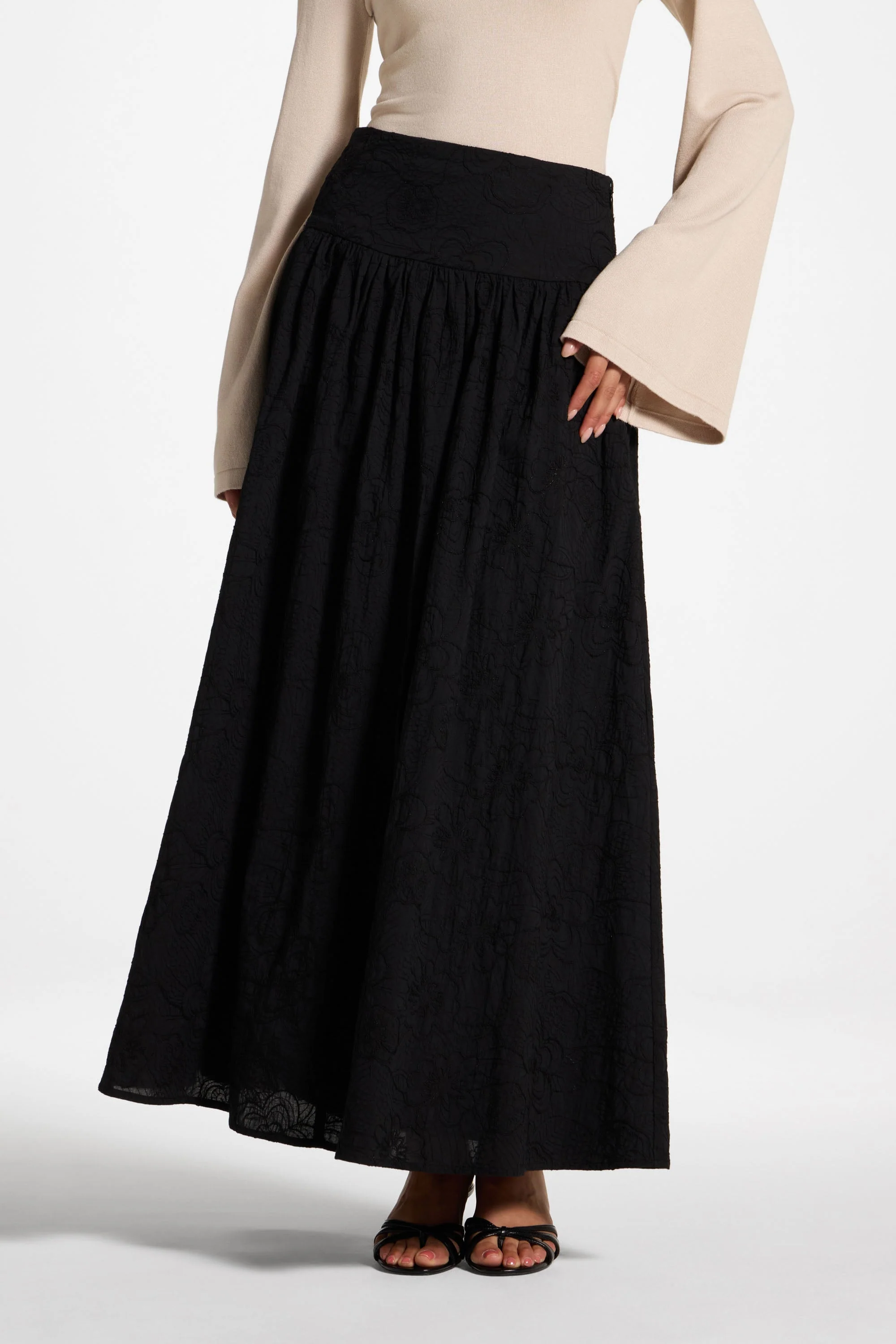 Cotton Skirt - Black - Image 5