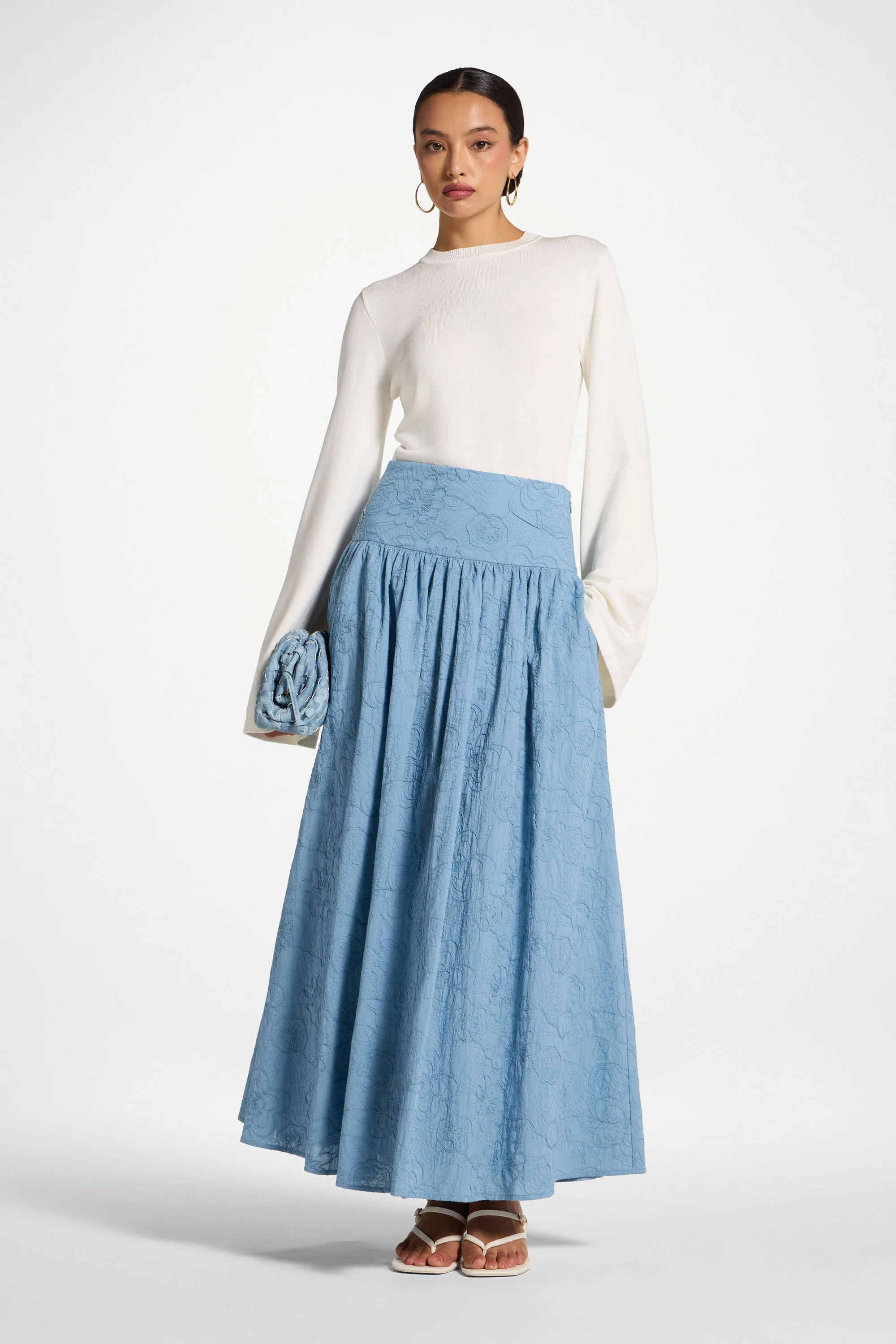 Cotton Skirt - Blue - Image 3