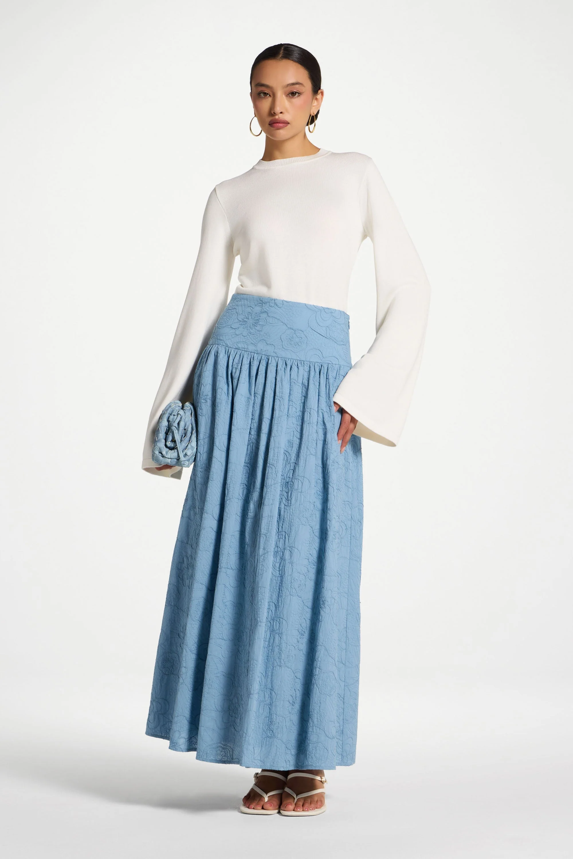 Cotton Skirt - Blue - Image 4