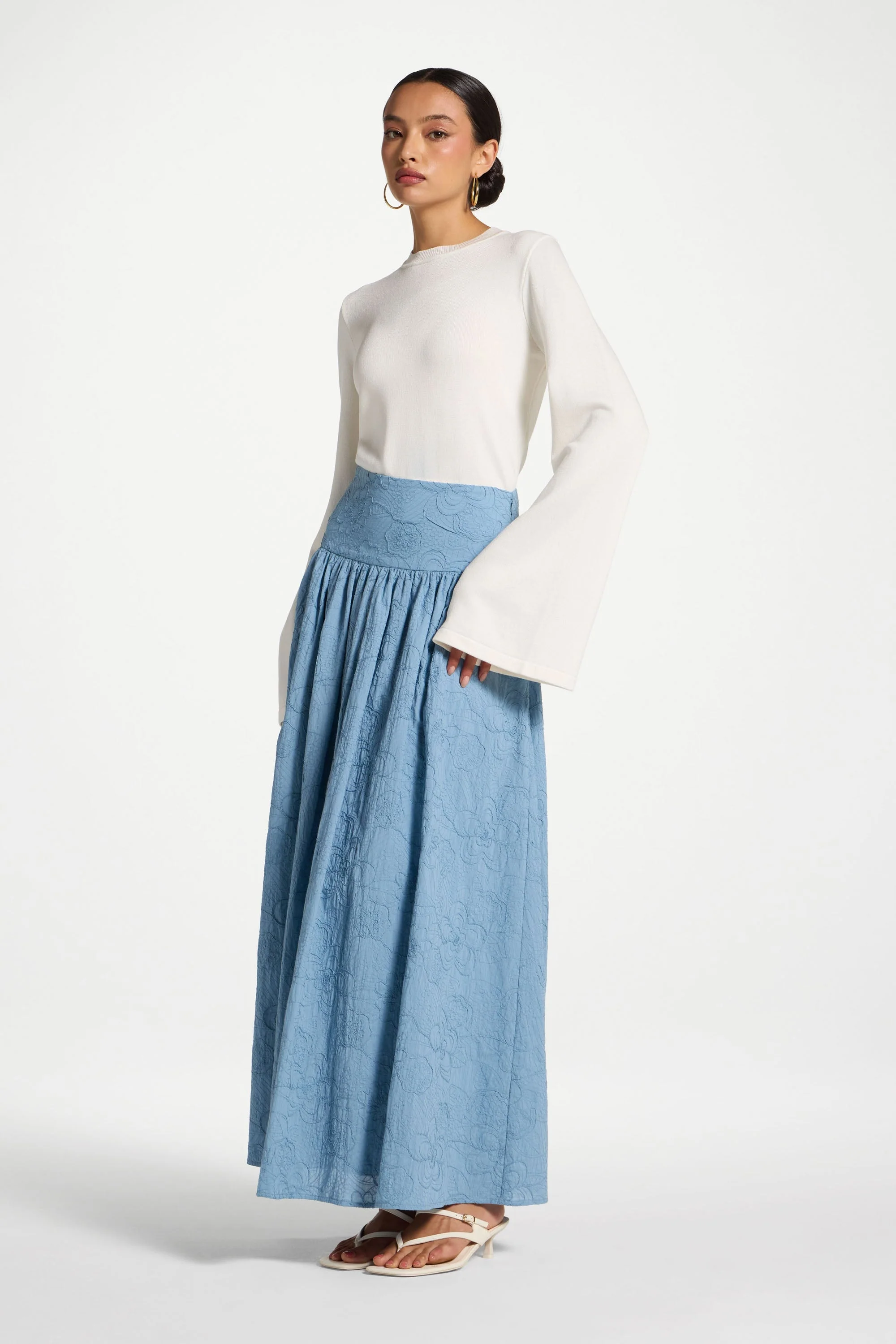 Cotton Skirt - Blue - Image 6