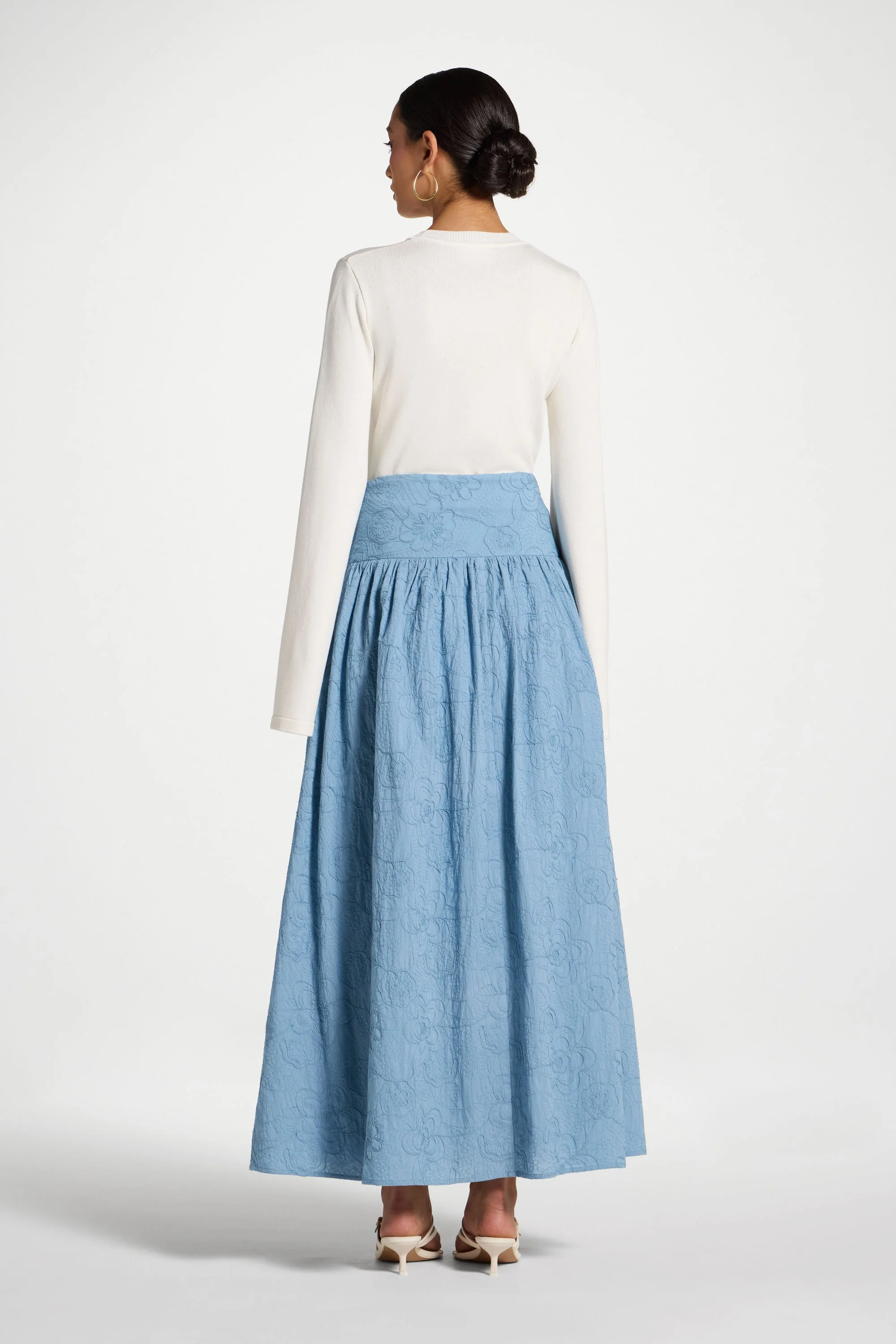 Cotton Skirt - Blue - Image 7