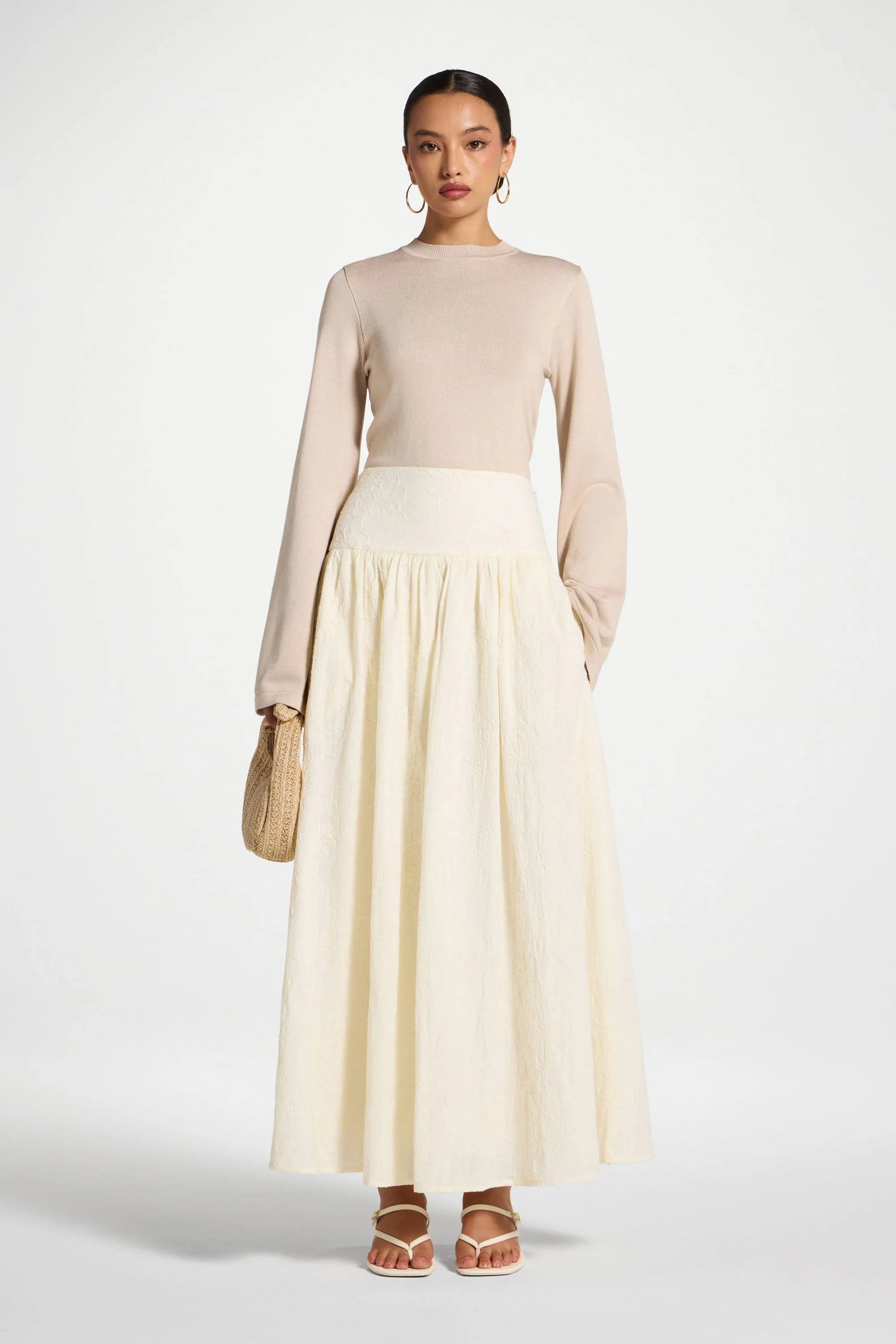 Cotton Skirt - White - Image 4