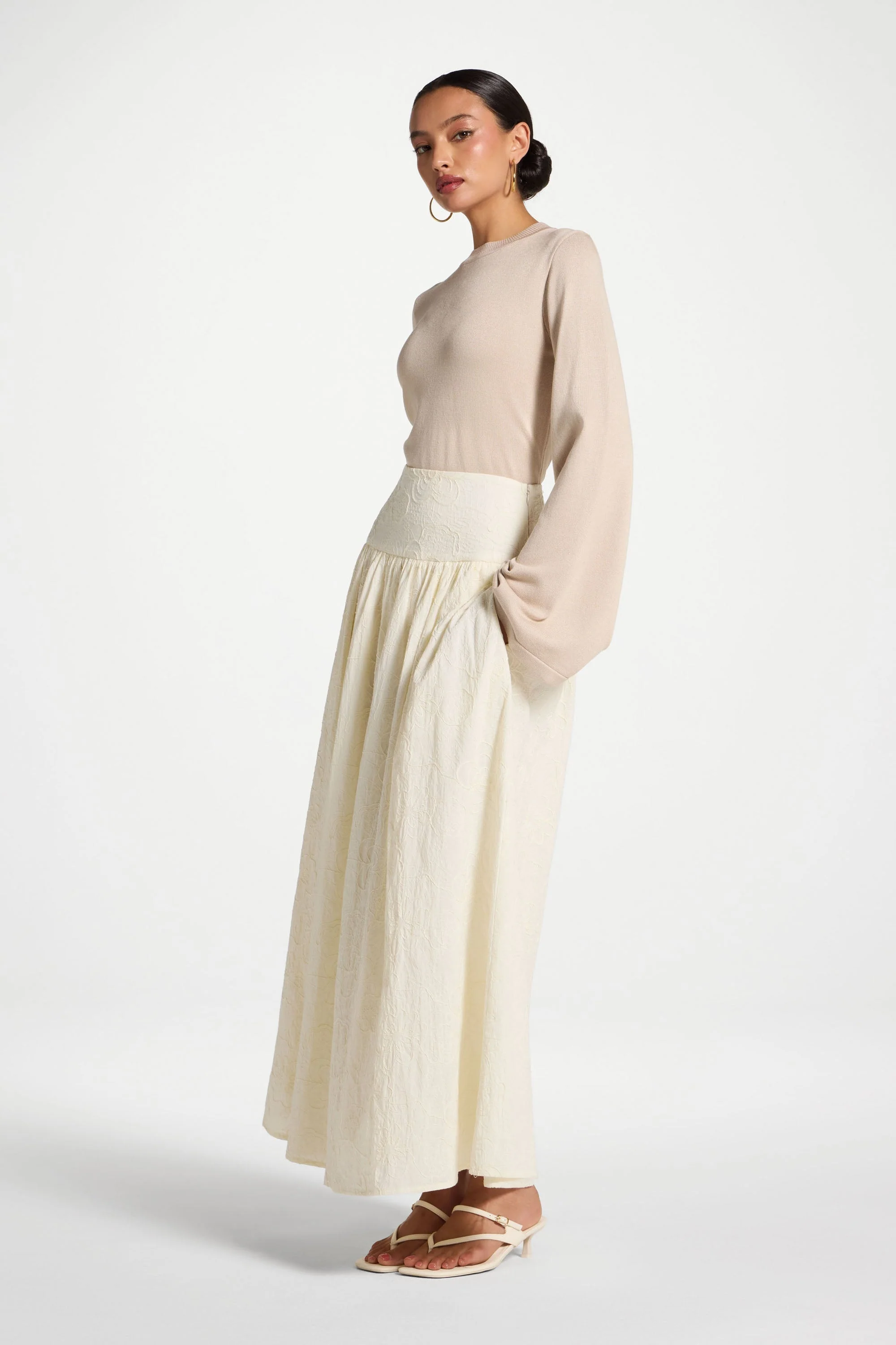 Cotton Skirt - White - Image 5