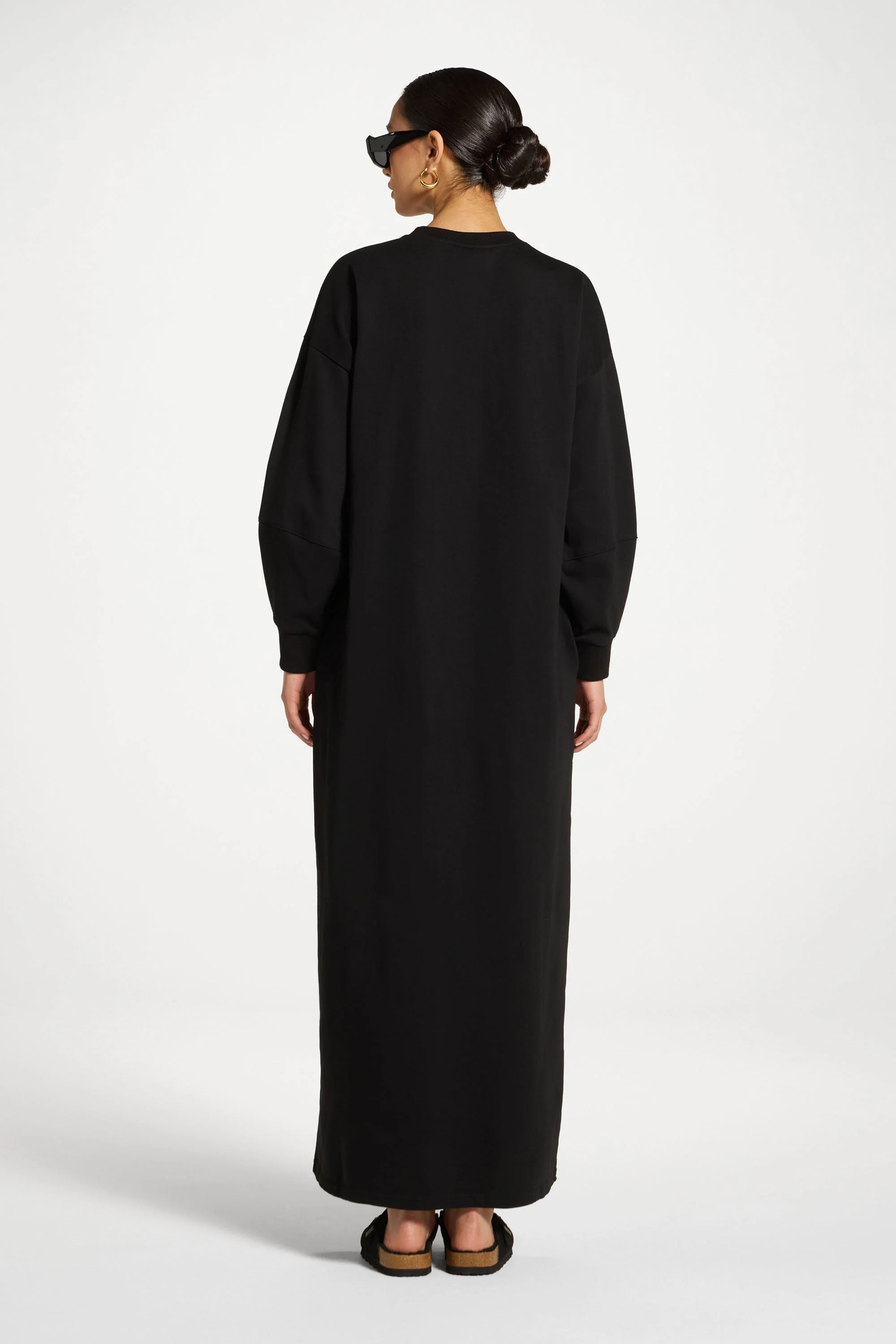 Cotton Basic Dress - Black - Image 6