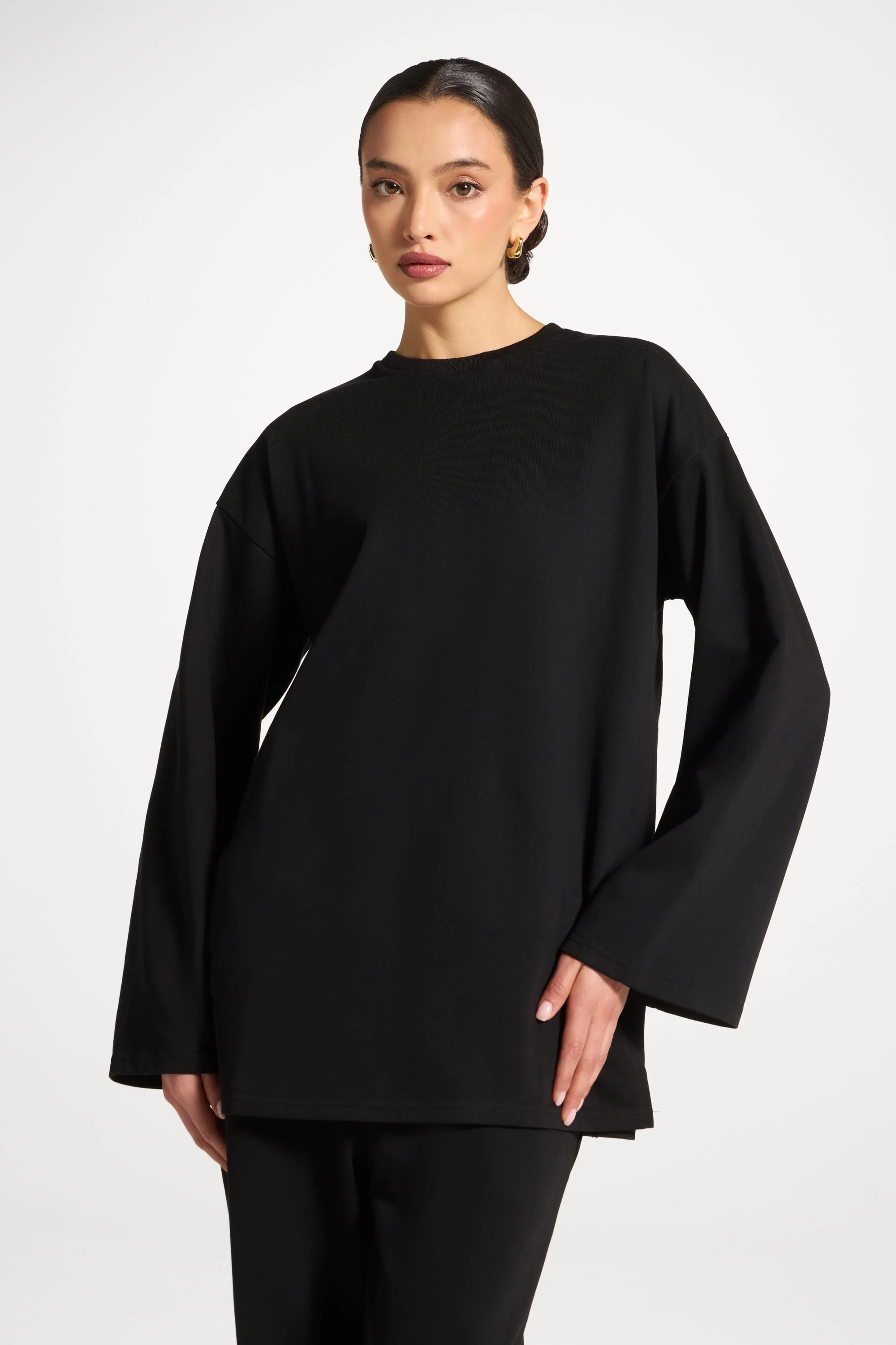 Cotton Basic Top - Black - Image 2