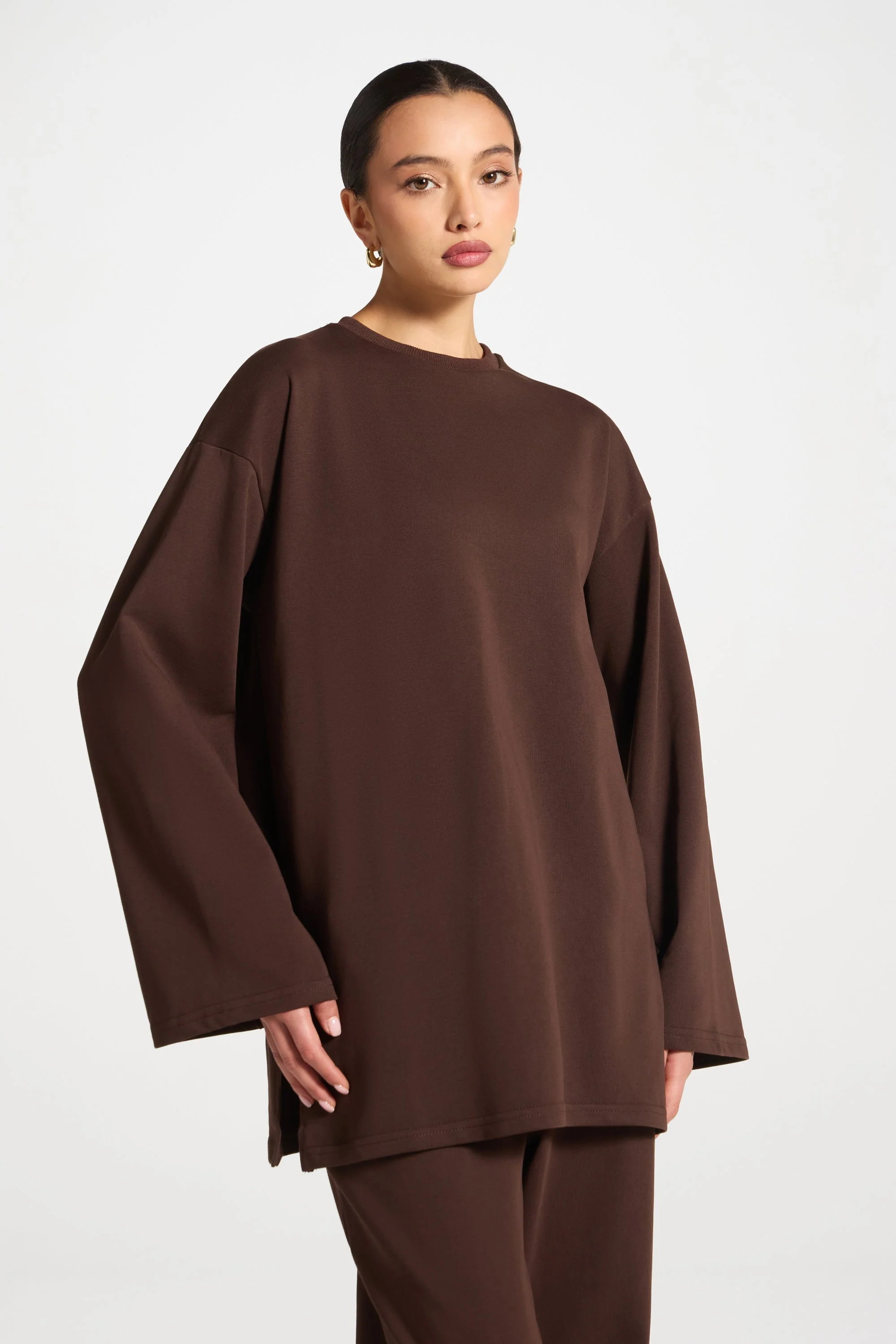 Cotton Basic Top - Coffee - Image 2