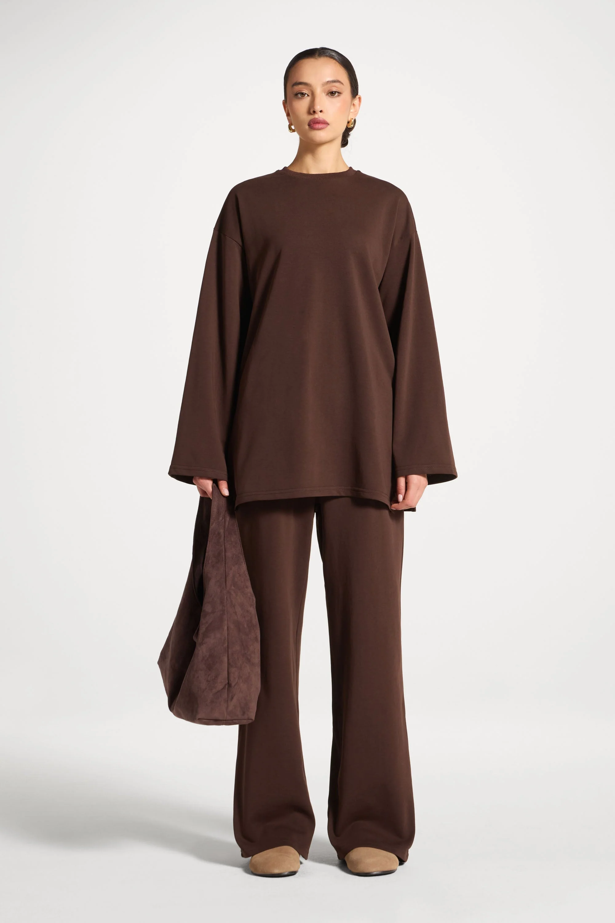 Cotton Basic Top - Coffee - Image 3