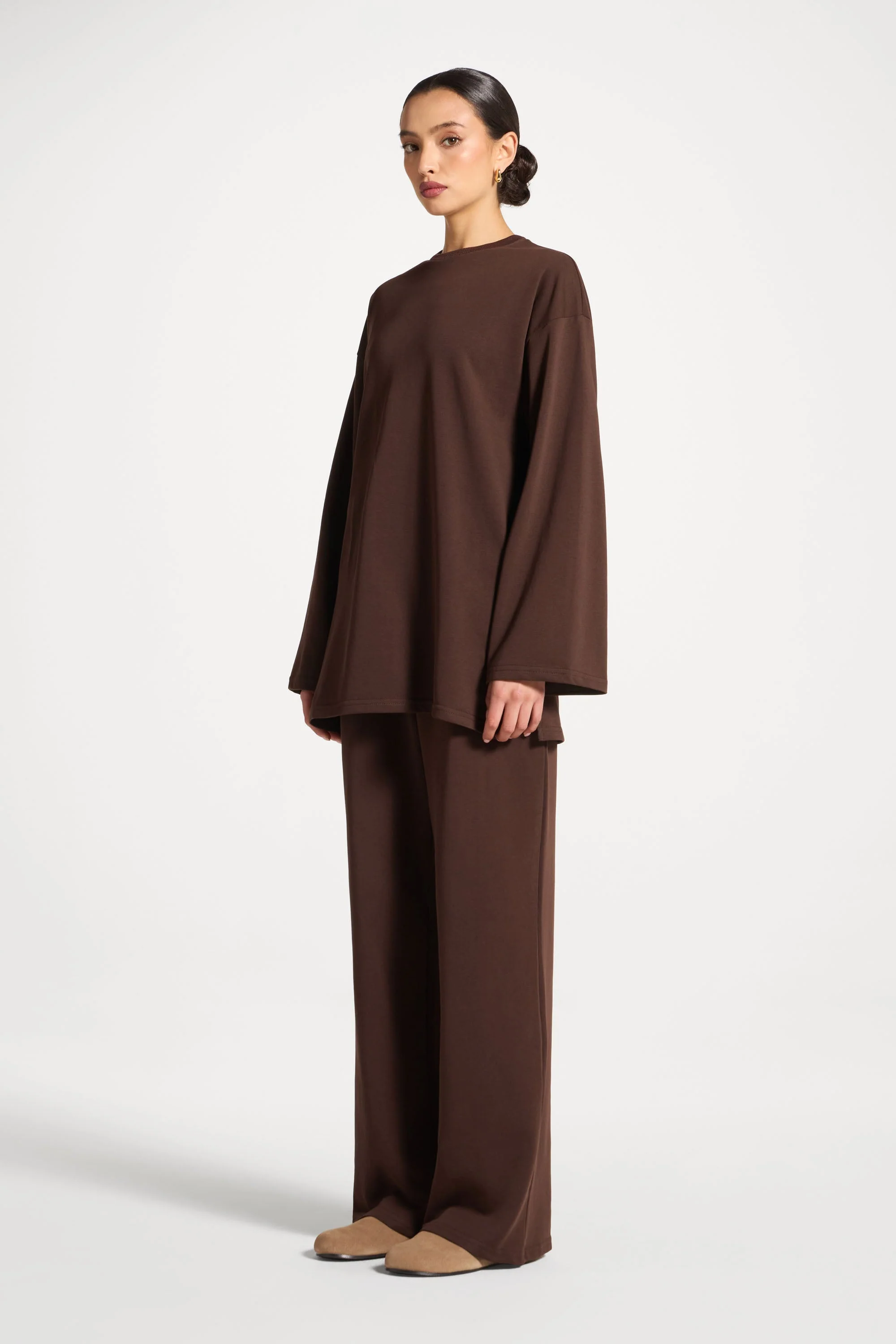 Cotton Basic Top - Coffee - Image 5