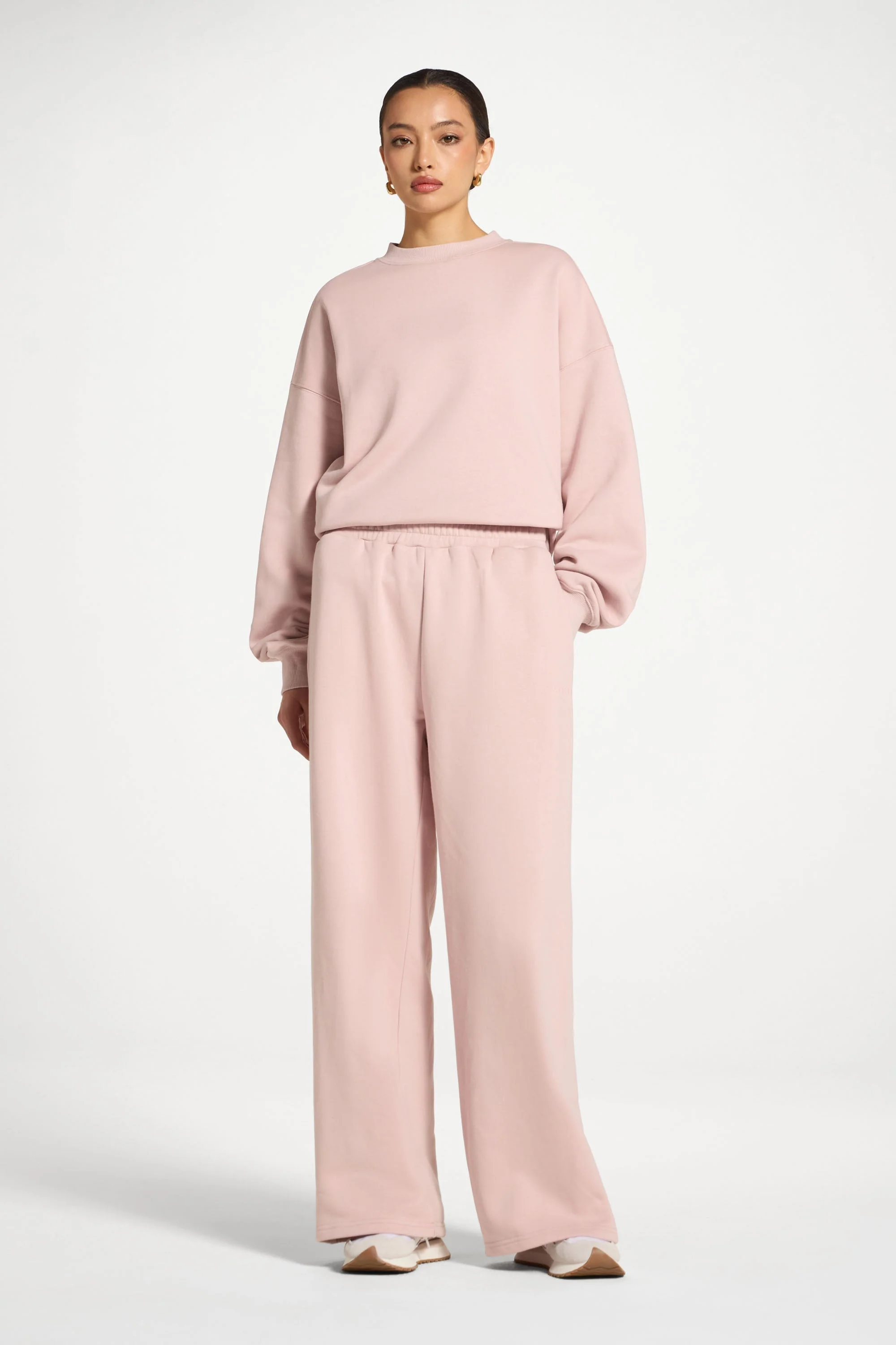Cotton Wide Leg Sweatpants - Midnight Mauve - Image 7