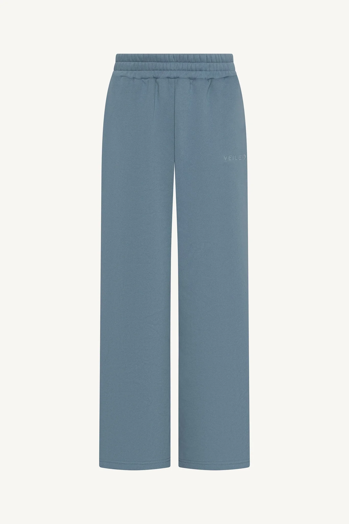 Cotton Wide Leg Sweatpants - Steel Blue - Image 6