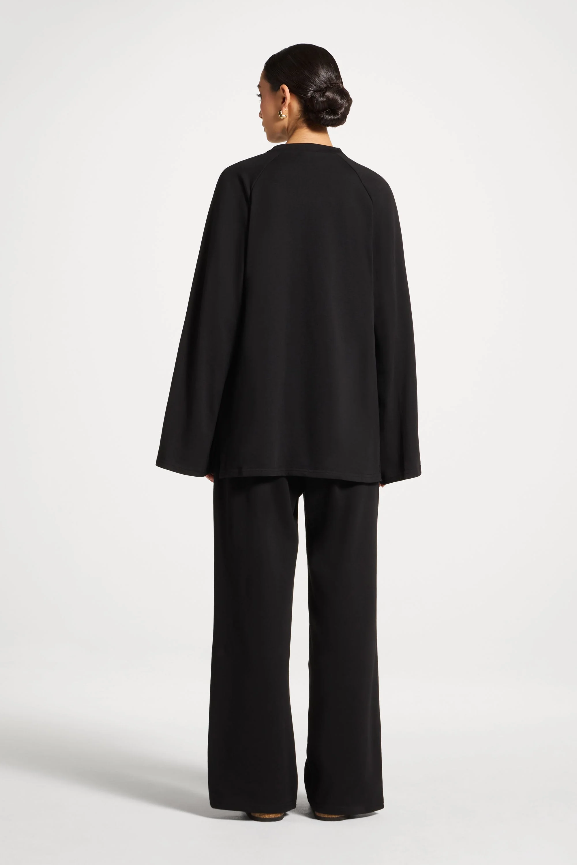 Cotton Wrap Top - Black - Image 5
