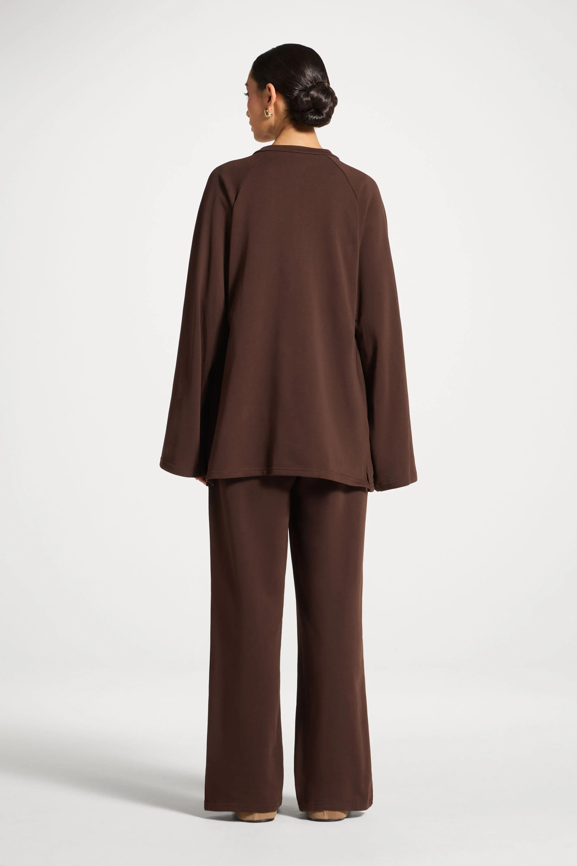 Cotton Wrap Top - Coffee - Image 6