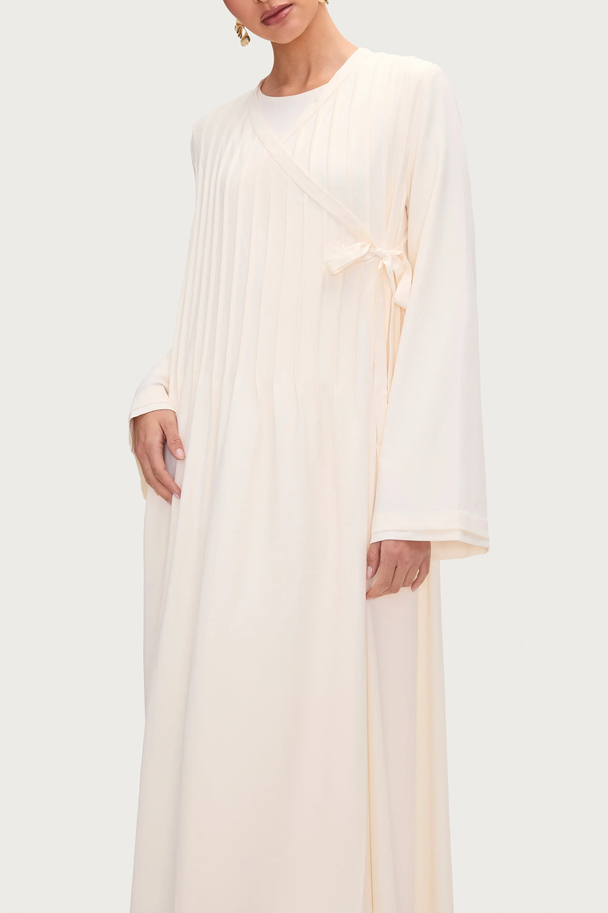 Dania Crossover Tie Open Abaya - Moonbeam - Image 5