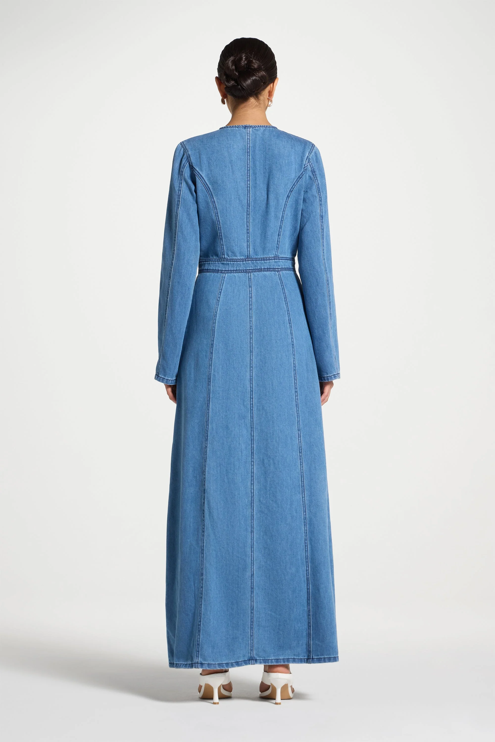 Denim Button Down Maxi Dress - Image 6